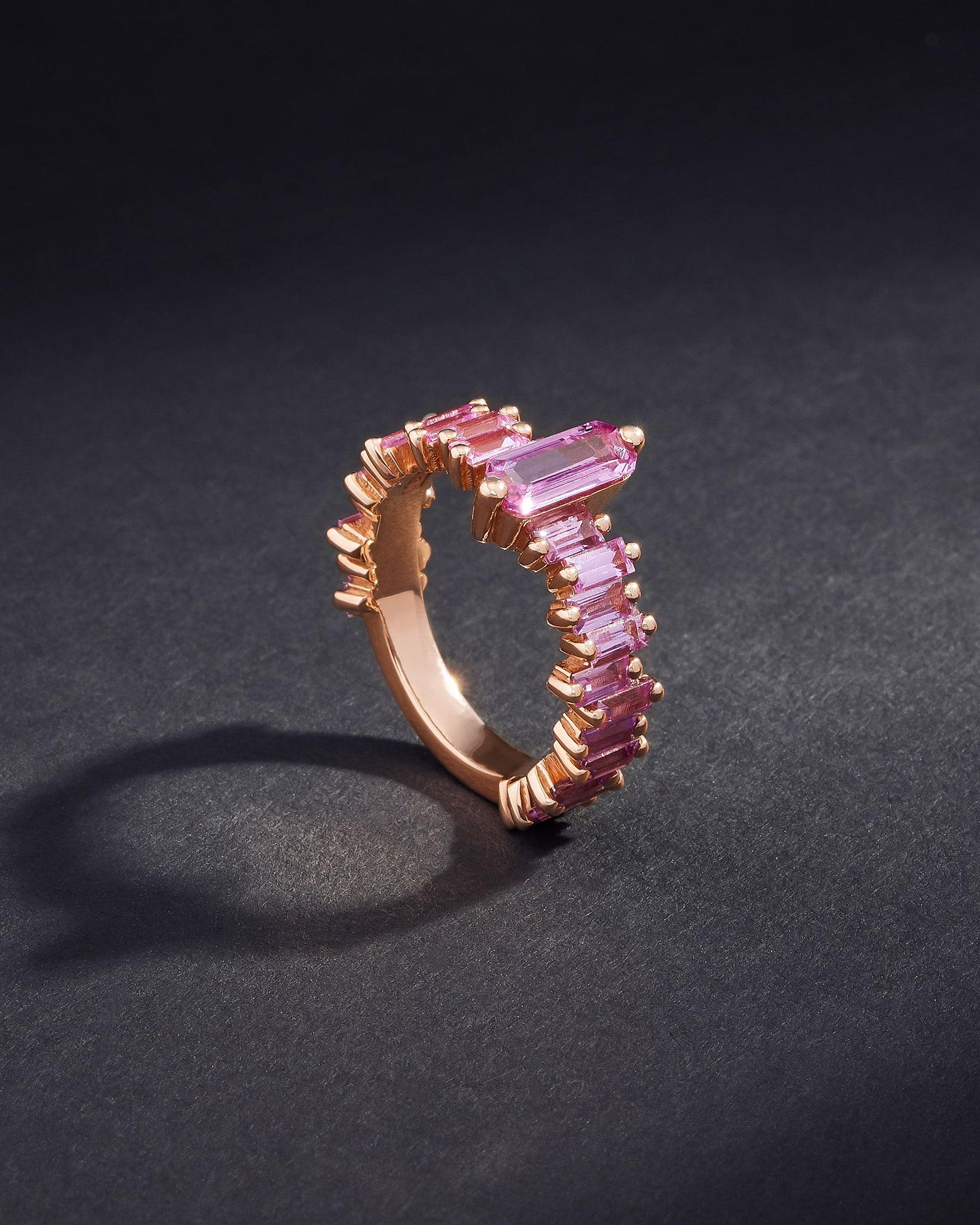 pink sapphire dress ring One of a Kind Aurora Pink Sapphire Ring