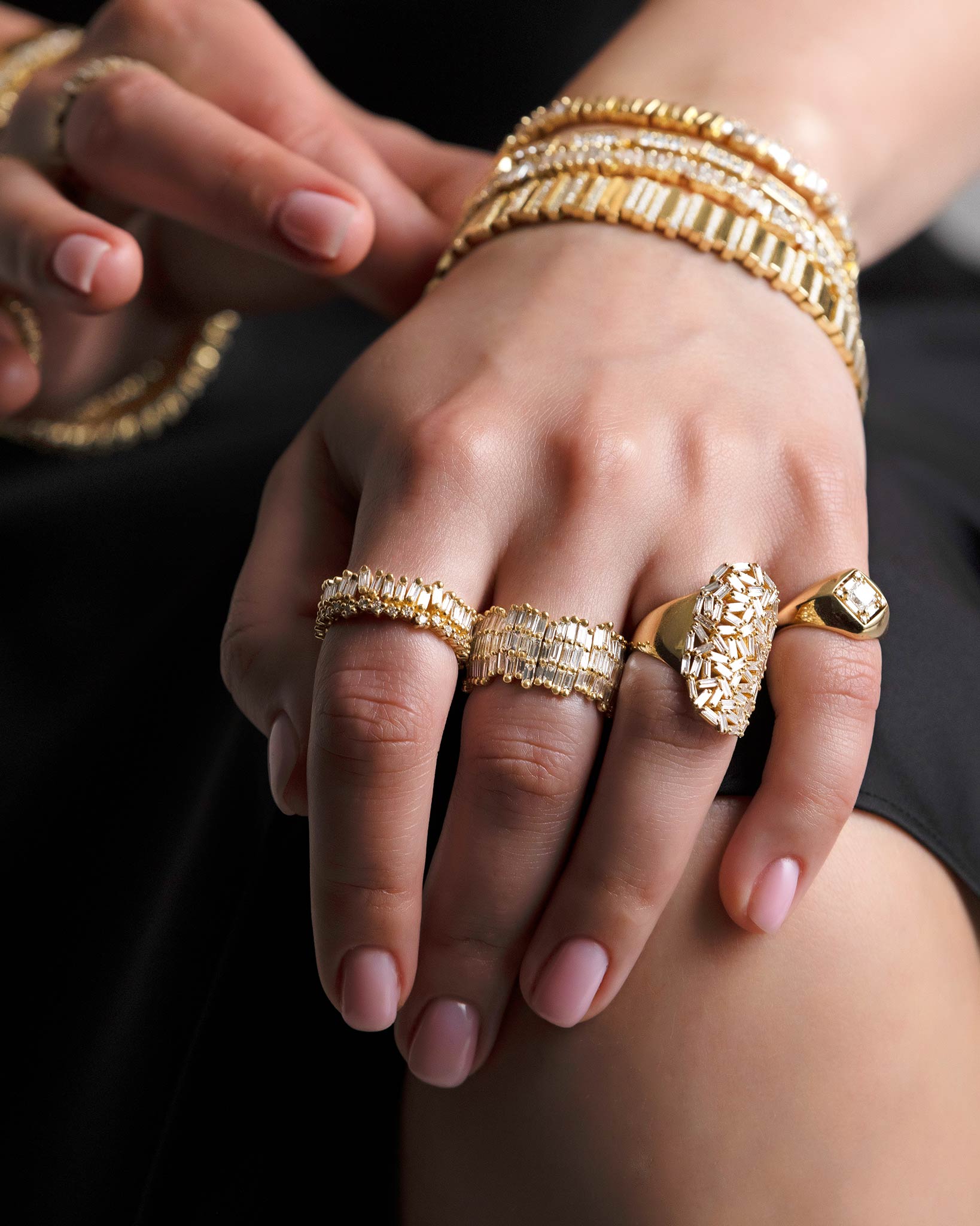 Suzanne Kalan Classic Gold Full Baguette Milli Eternity Band in 18k white gold