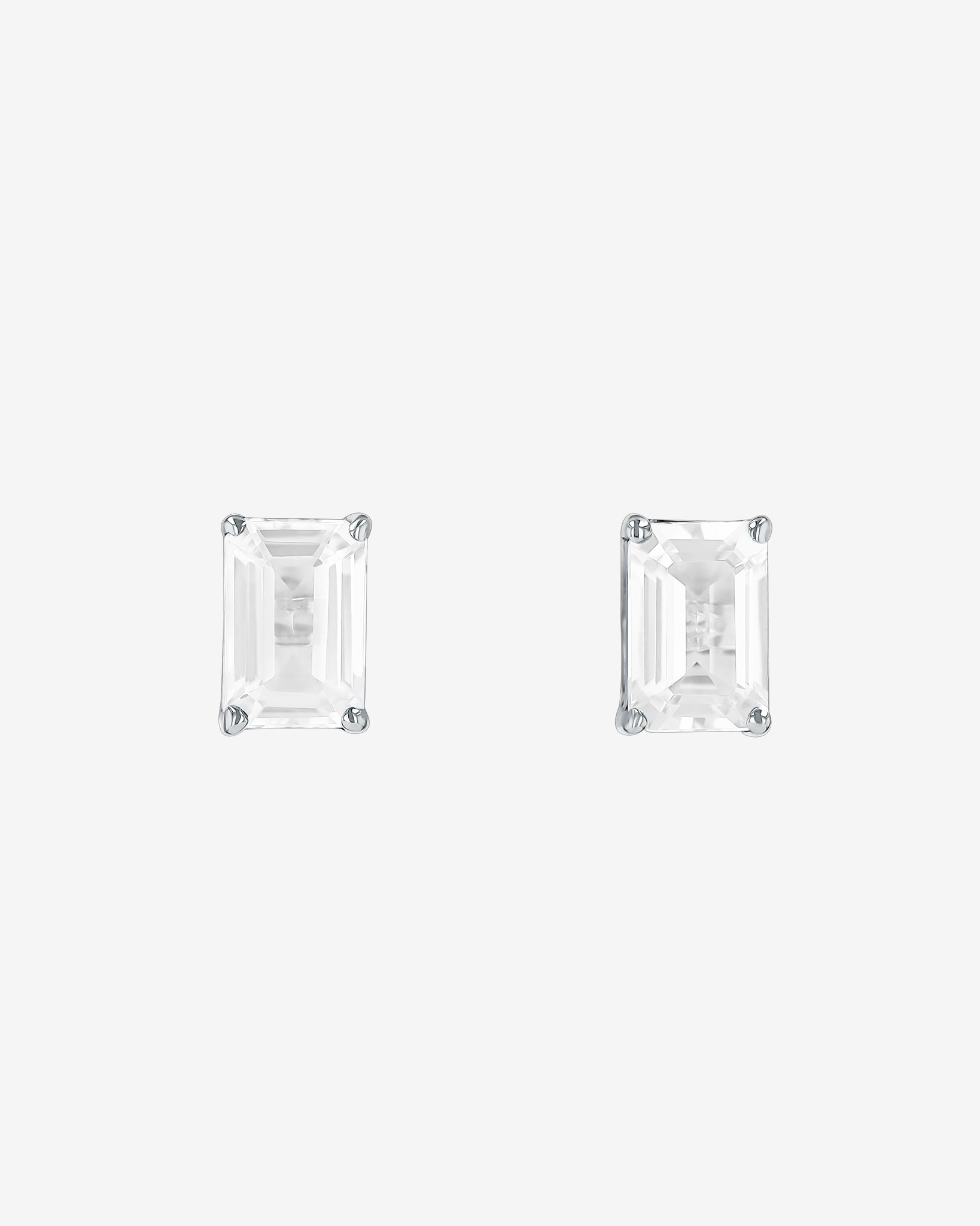 Kalan By Suzanne Kalan Amalfi White Topaz Emerald Cut Studs in 14k white gold