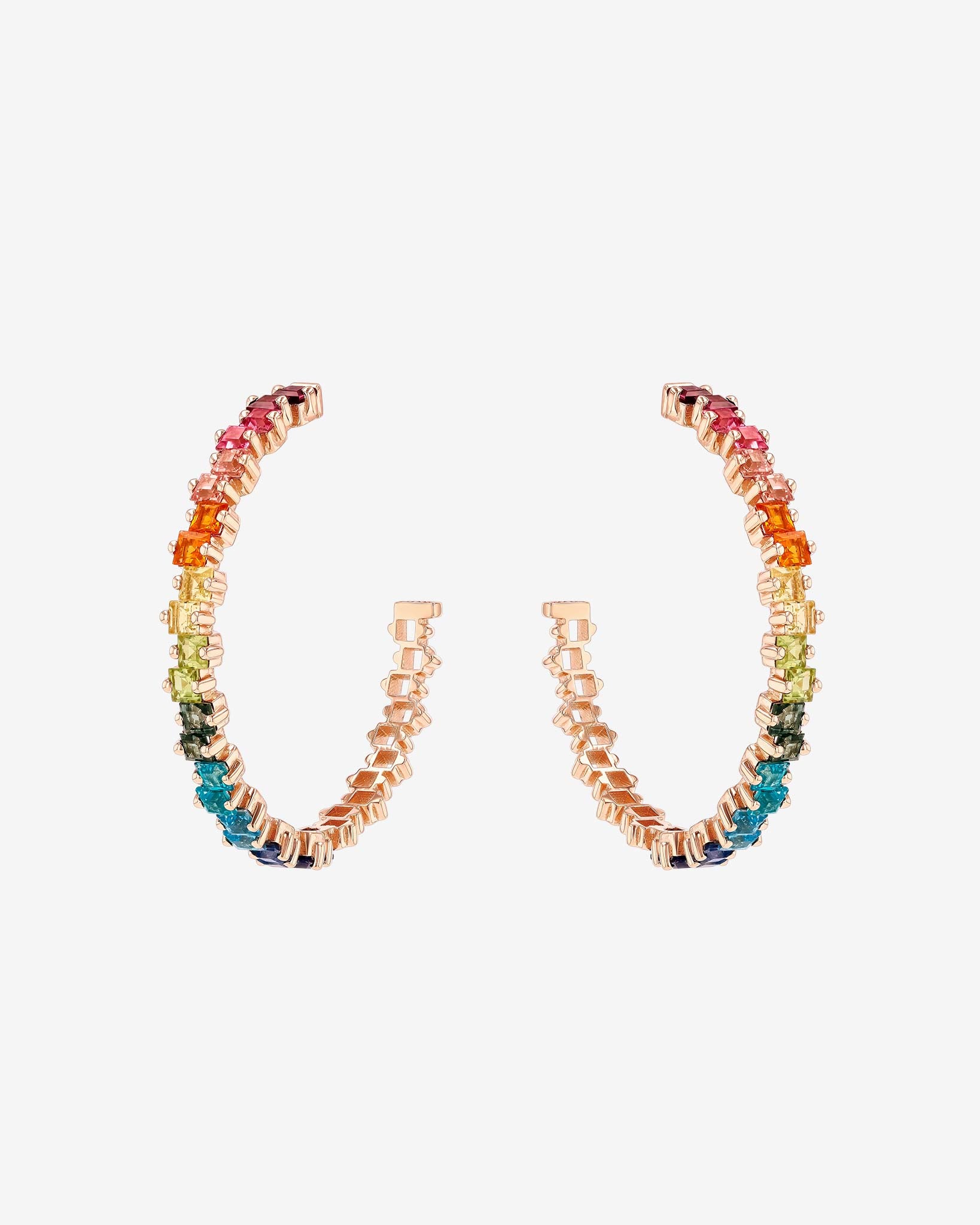 Kalan By Suzanne Kalan Cierra Rainbow Milli Hoops in 14k rose gold