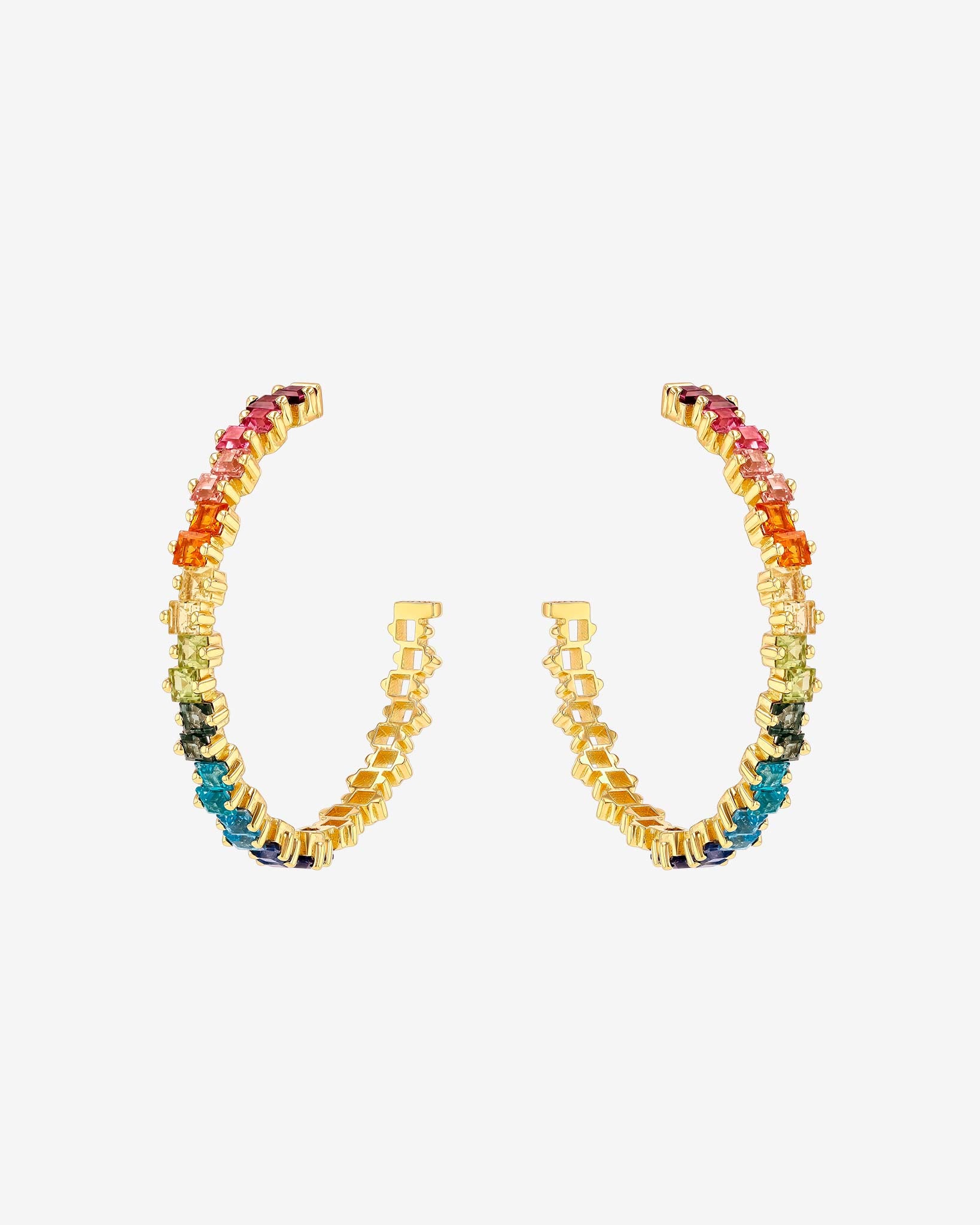 Kalan By Suzanne Kalan Cierra Rainbow Milli Hoops in 14k yellow gold