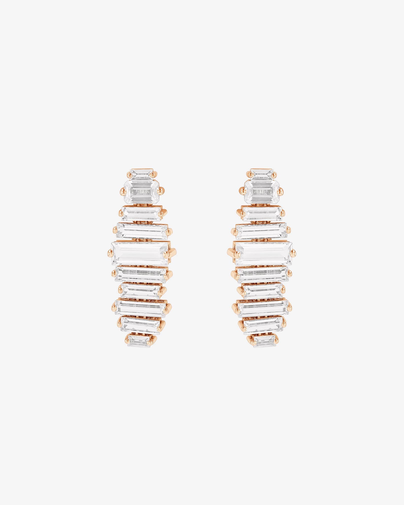 Kalan By Suzanne Kalan Amalfi Horizontal White Topaz Drop Earrings in 14k rose gold