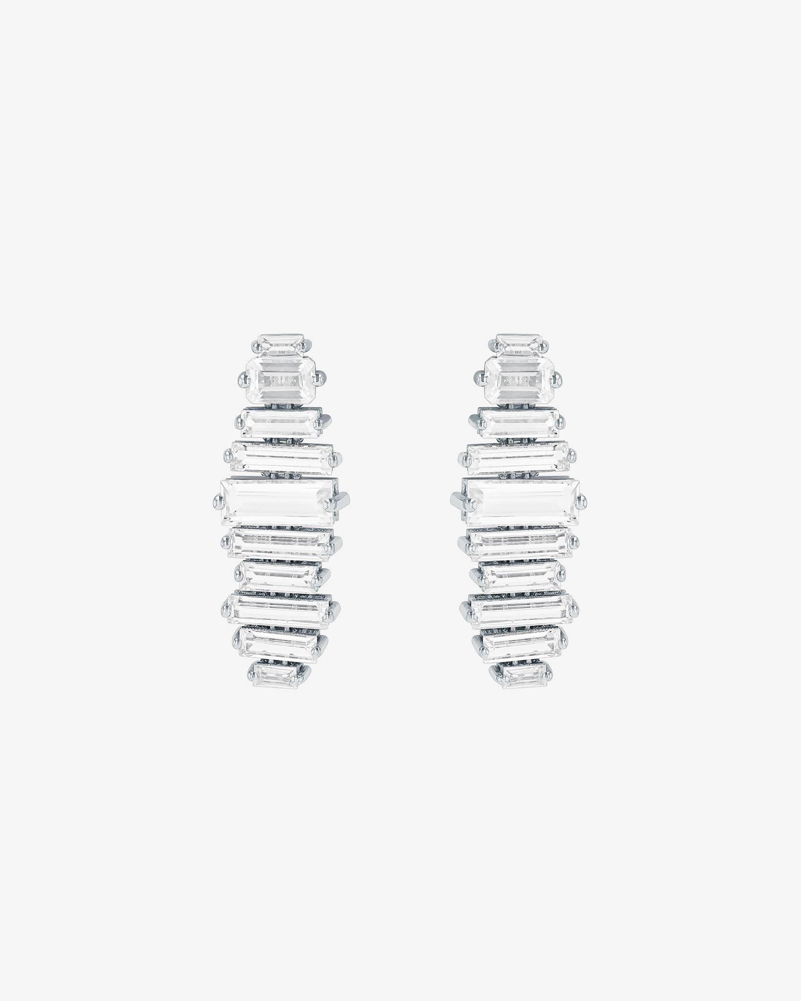 Kalan By Suzanne Kalan Amalfi Horizontal White Topaz Drop Earrings in 14k white gold