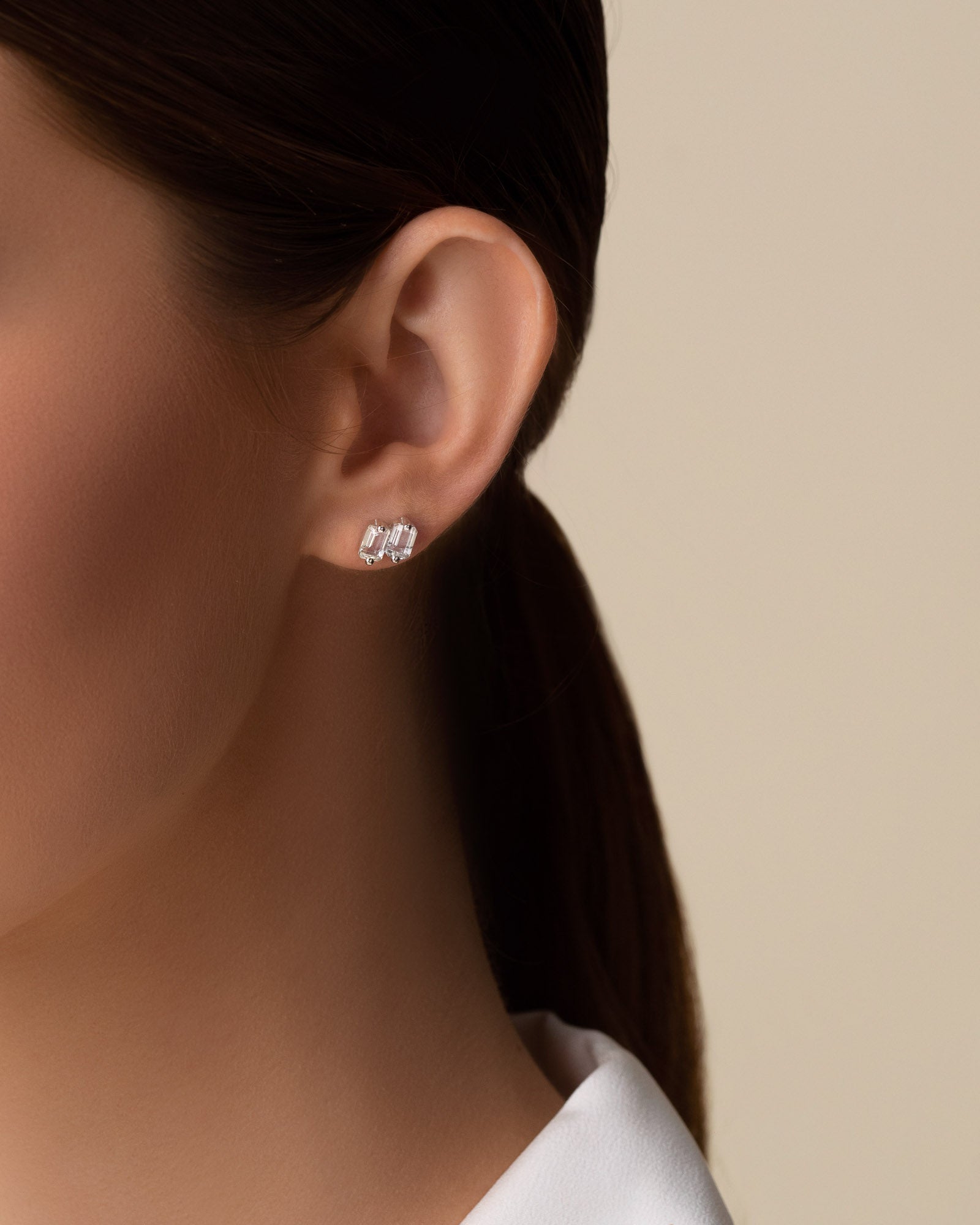 Kalan By Suzanne Kalan Ann White Topaz Studs in 14K white gold