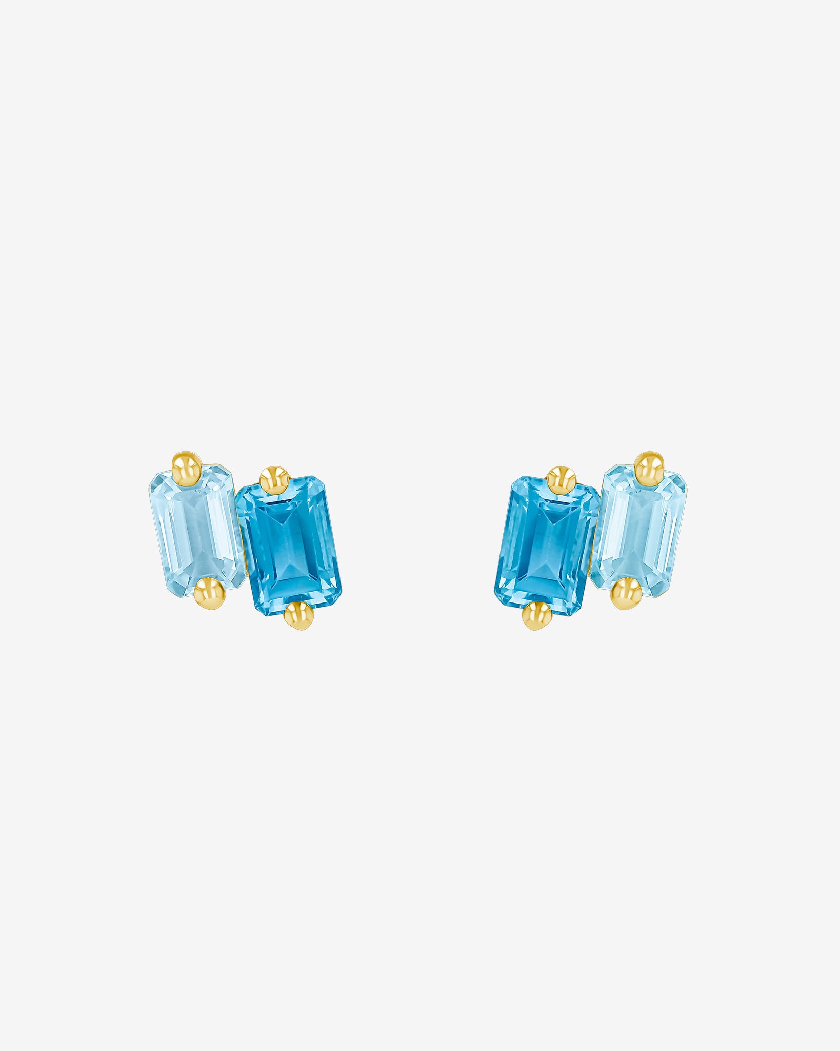 Kalan By Suzanne Kalan Ann Light Blue Ombre Studs in 14K yellow gold