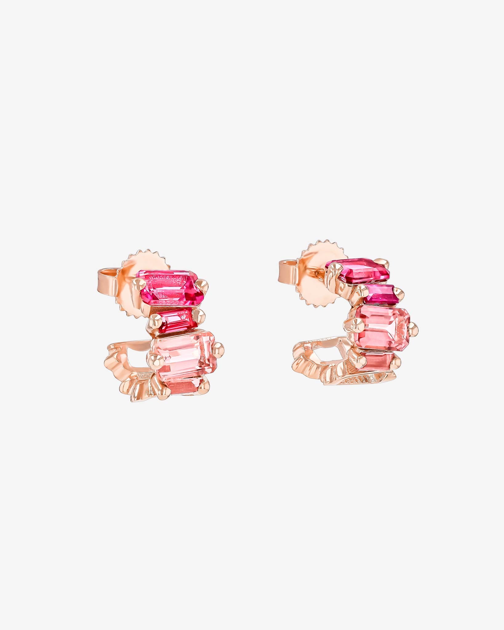 Kalan By Suzanne Kalan Ann Pink Ombre Mini Hoops in 14k rose gold