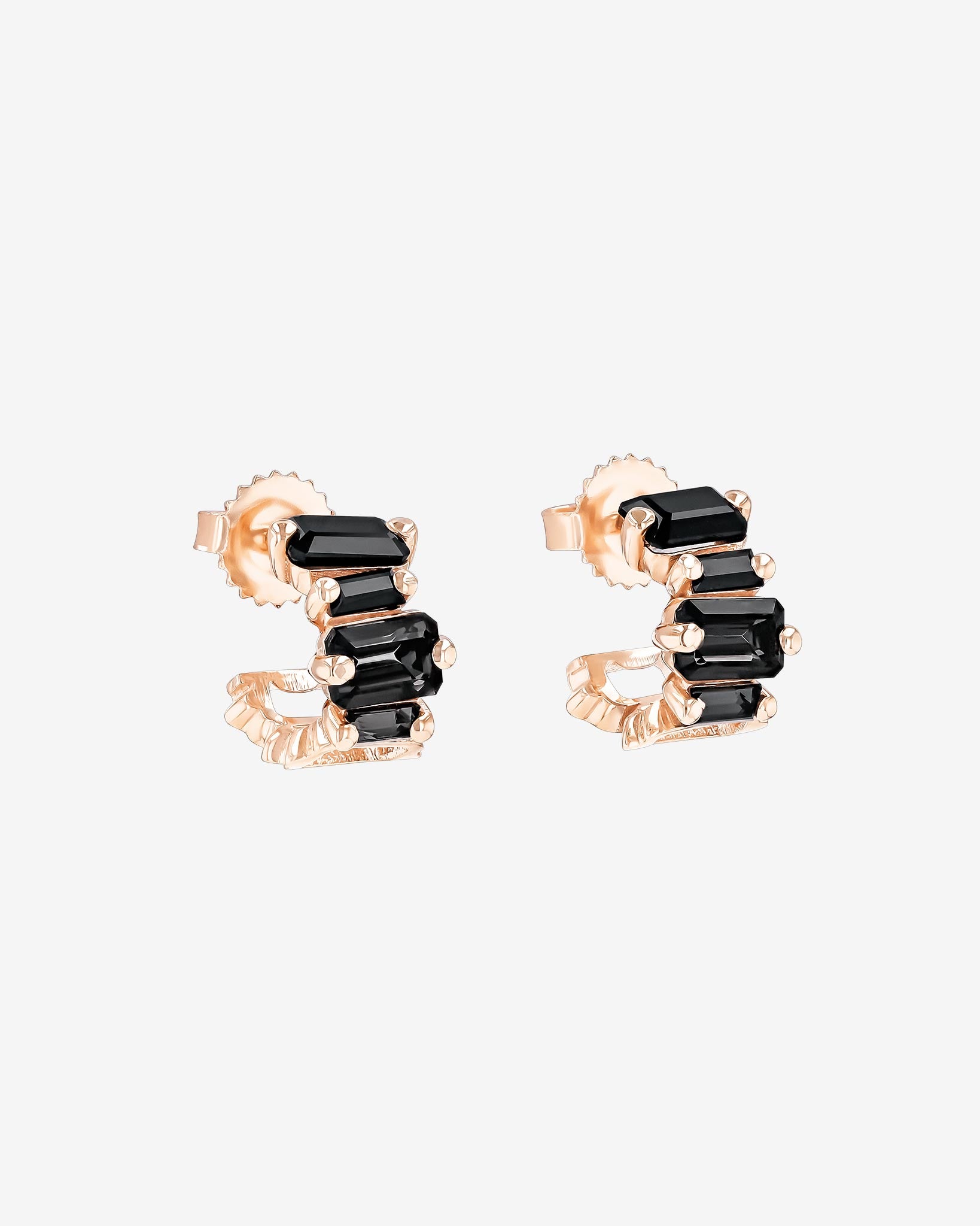 Kalan By Suzanne Kalan Ann Black Mix Mini Hoops in 14k rose gold