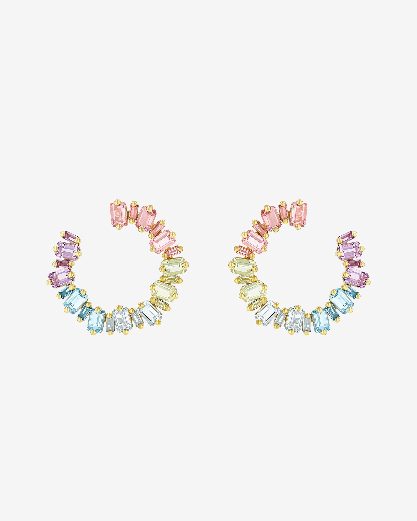 Kalan By Suzanne Kalan Ann Pastel Milli Sideways Hoops in 14k yellow gold