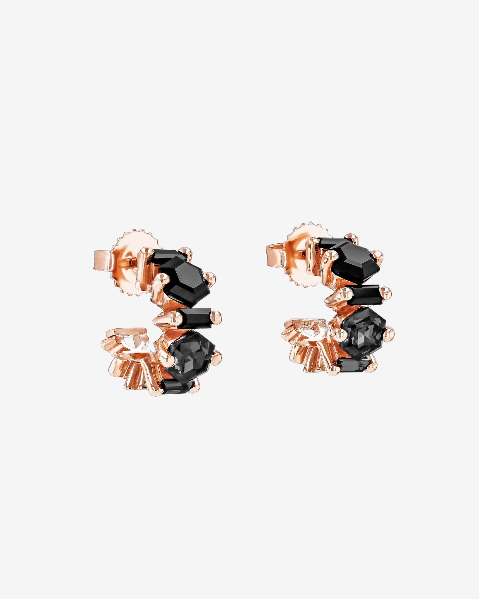 Kalan By Suzanne Kalan Nadima Blend Black Mix Mini Hoops in 14k rose gold