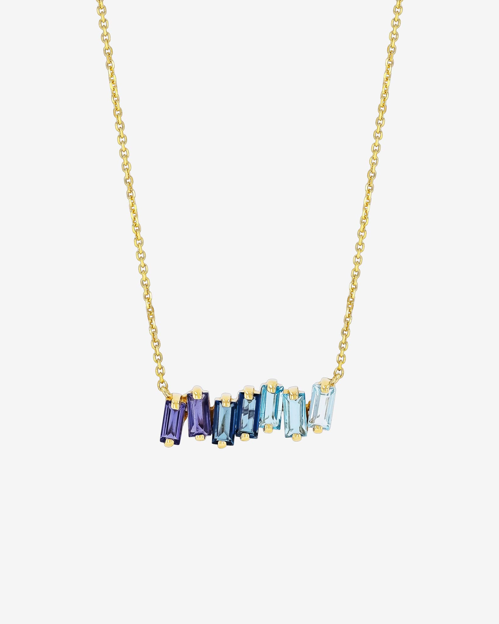 Kalan By Suzanne Kalan Amalfi Blue Ombre Bar Pendant in 14k yellow gold