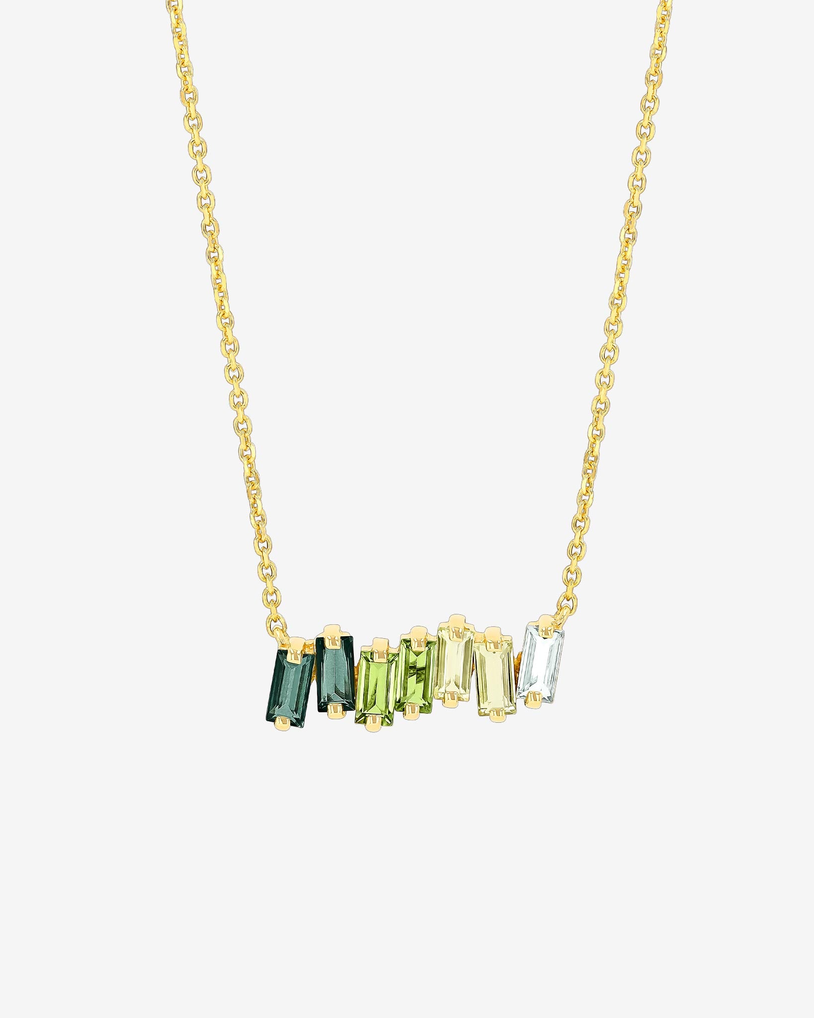 Kalan By Suzanne Kalan Amalfi Green Ombre Bar Pendant in 14k yellow gold