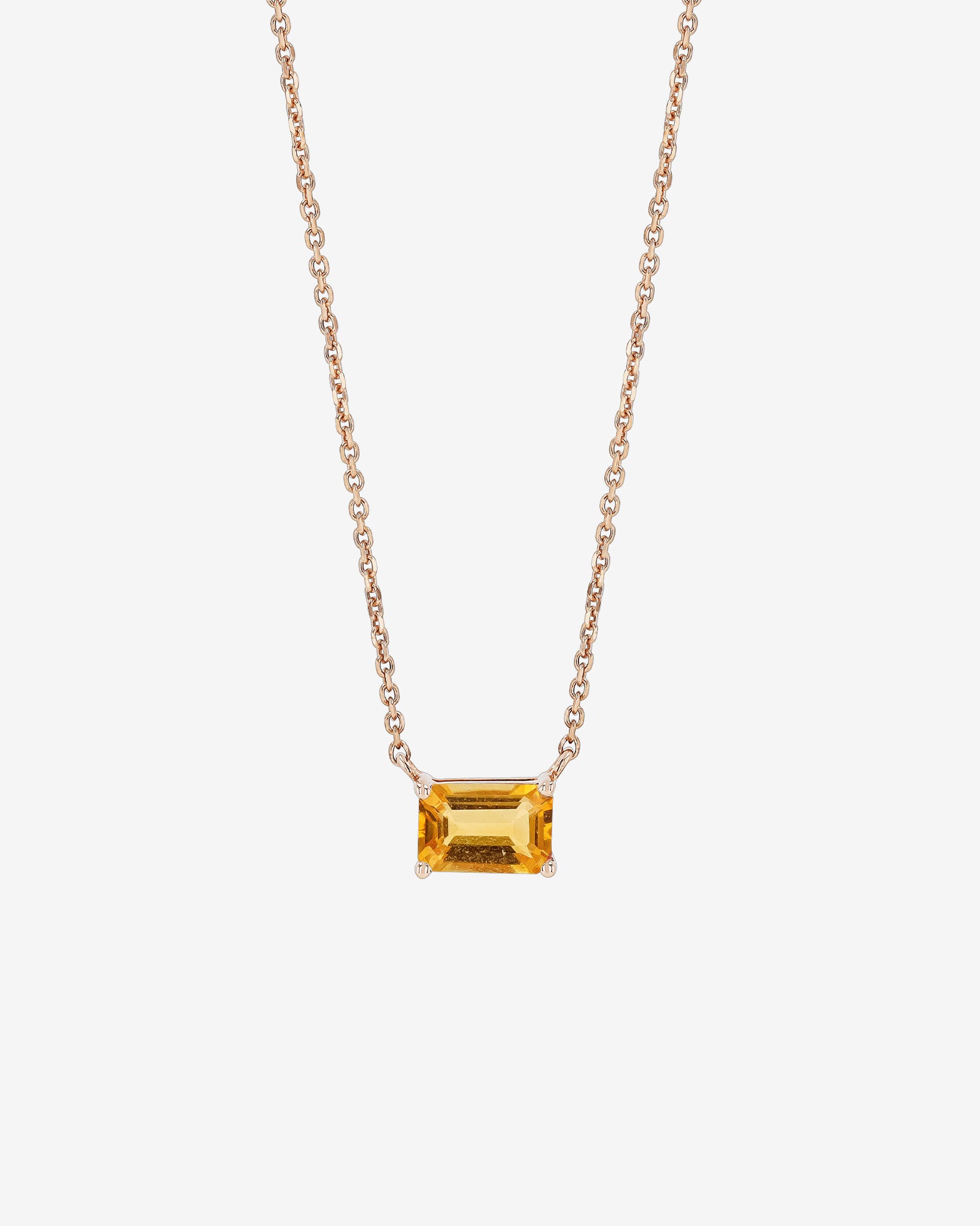 Kalan By Suzanne Kalan Amalfi Emerald Cut Citrine Pendant in 14k rose gold