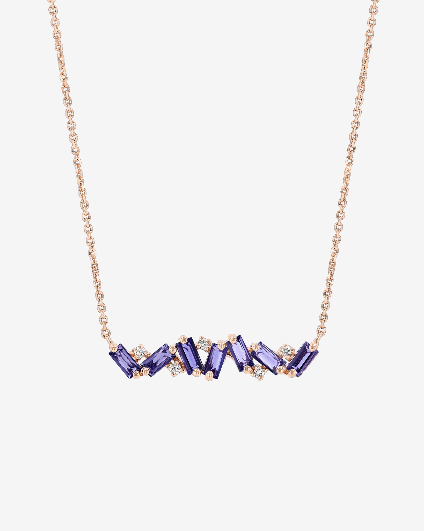 Kalan By Suzanne Kalan Amalfi Burst Iolite Bar Pendant in 14k rose gold