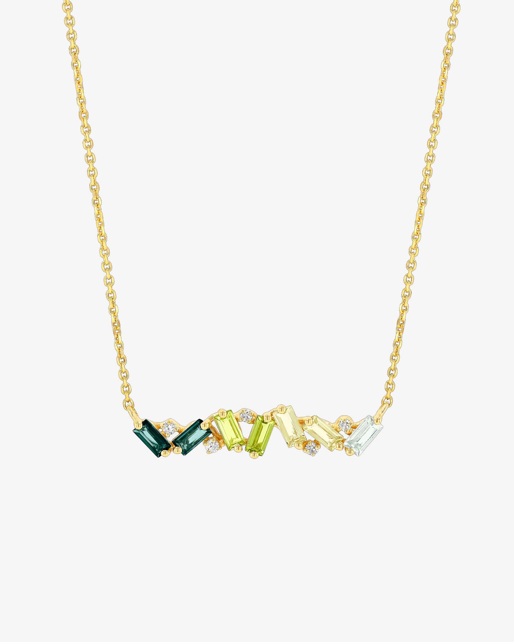 Kalan By Suzanne Kalan Amalfi Burst Green Ombre Bar Pendant in 14k yellow gold