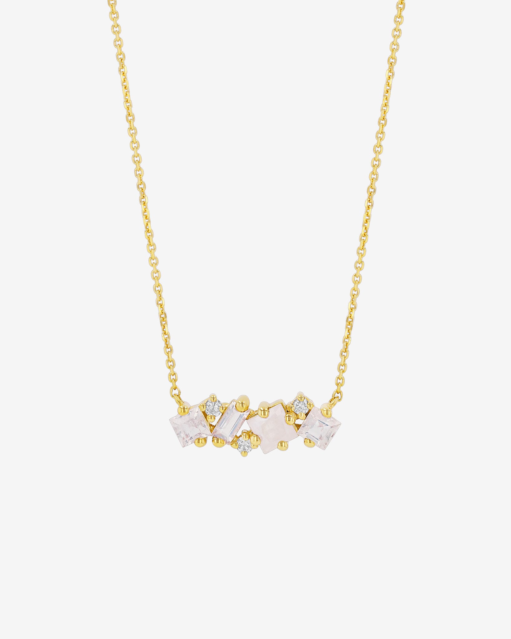 Kalan By Suzanne Kalan Nadima Rainbow Moonstone Midi Bar Pendant in 14k yellow gold
