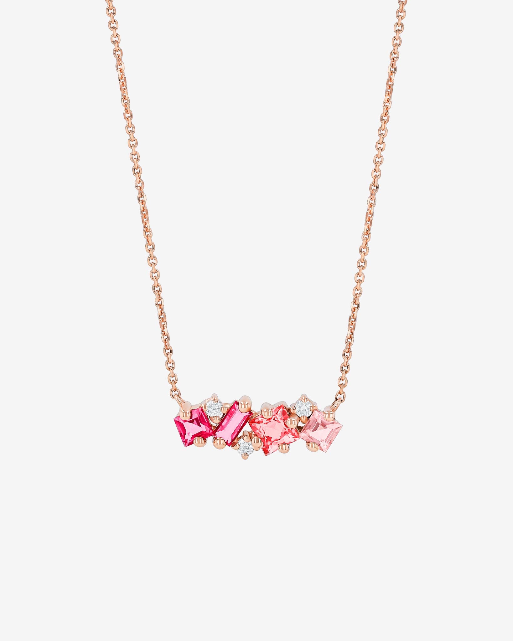 Kalan By Suzanne Kalan Nadima Pink Ombre Midi Bar Pendant in 14k rose gold