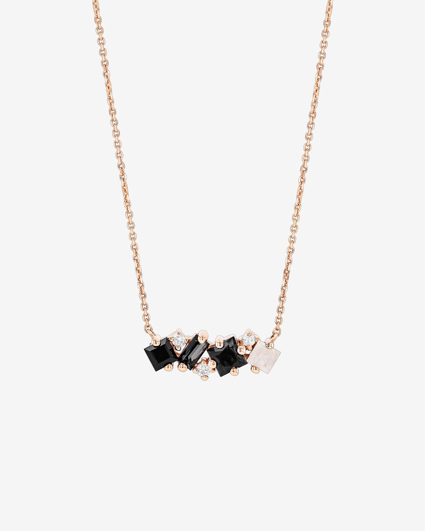 Kalan By Suzanne Kalan Nadima Black Ombre Midi Bar Pendant in 14k rose gold