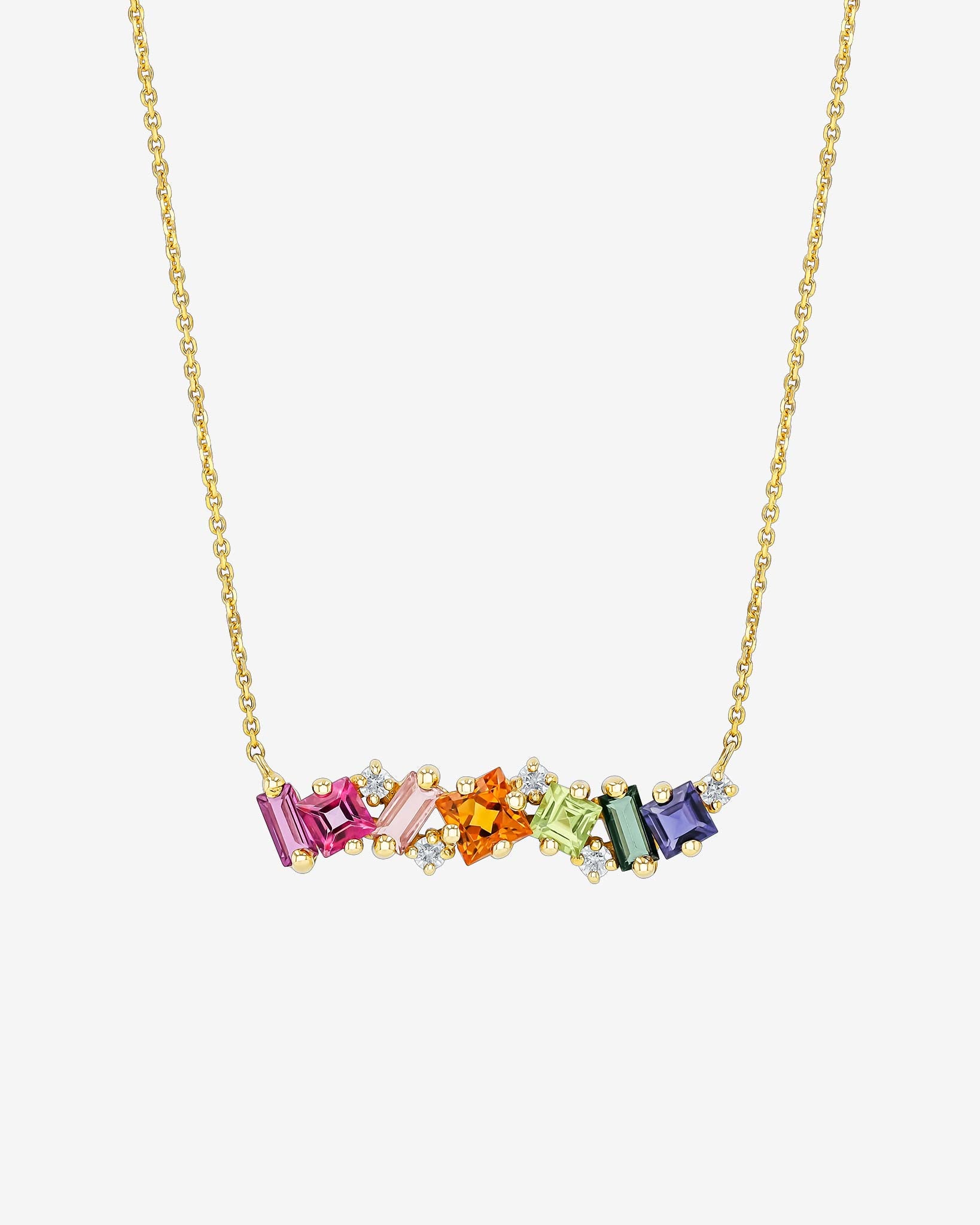 Kalan By Suzanne Kalan Nadima Rainbow Milli Bar Pendant in 14k yellow gold