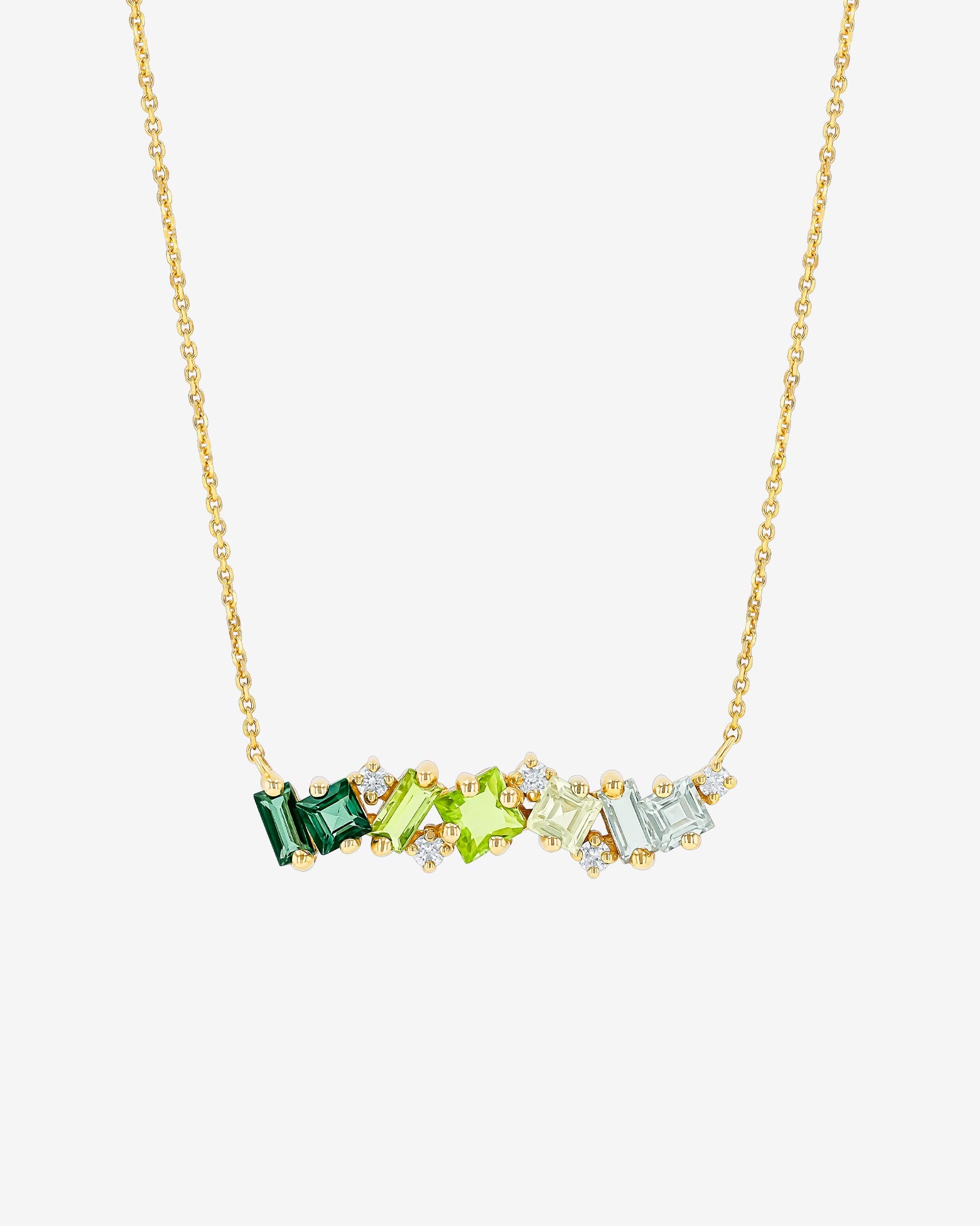 Kalan By Suzanne Kalan Nadima Green Ombre Milli Bar Pendant in 14k yellow gold