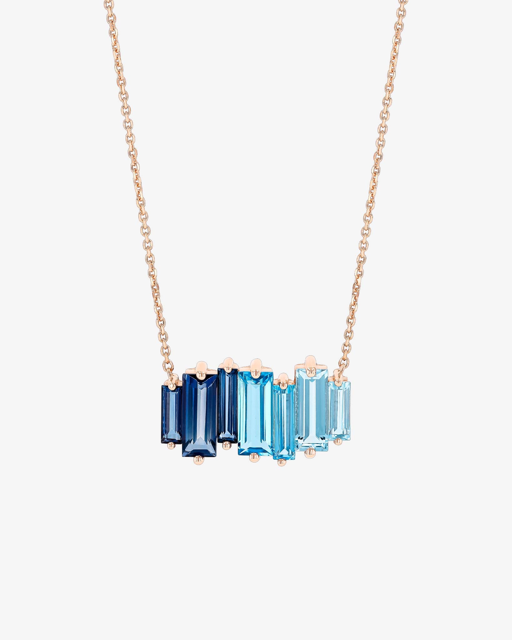 Kalan By Suzanne Kalan Amalfi Reborn Blue Ombre Stacker Pendant in 14k rose gold