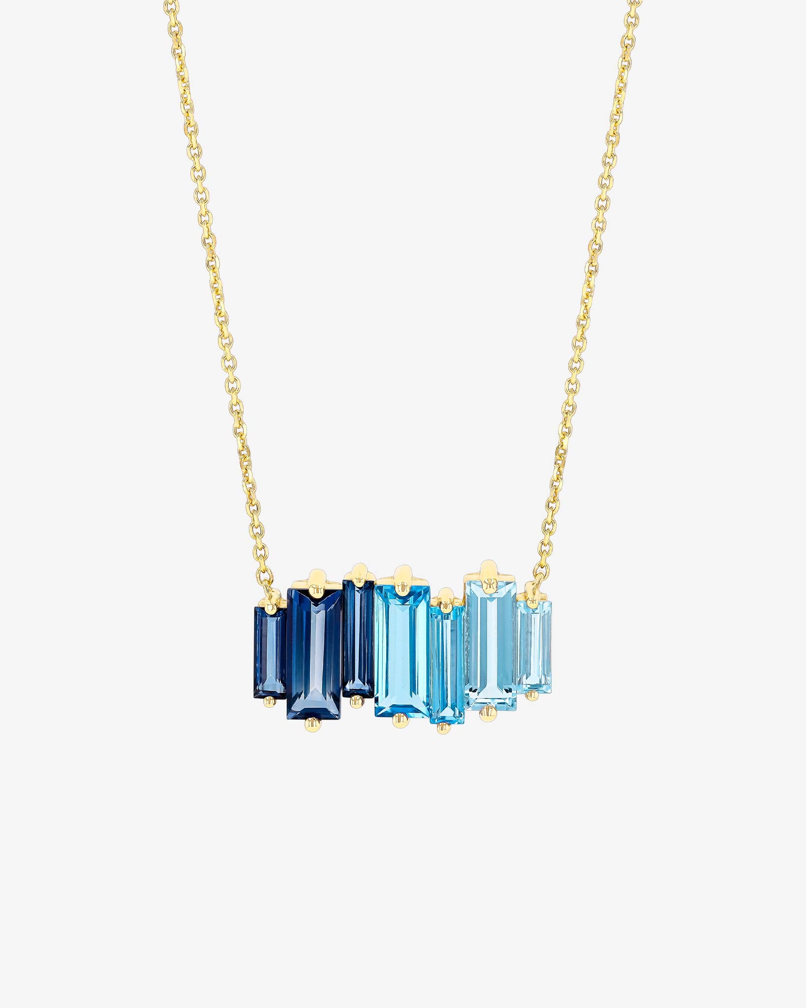 Kalan By Suzanne Kalan Amalfi Reborn Blue Ombre Stacker Pendant in 14k yellow gold