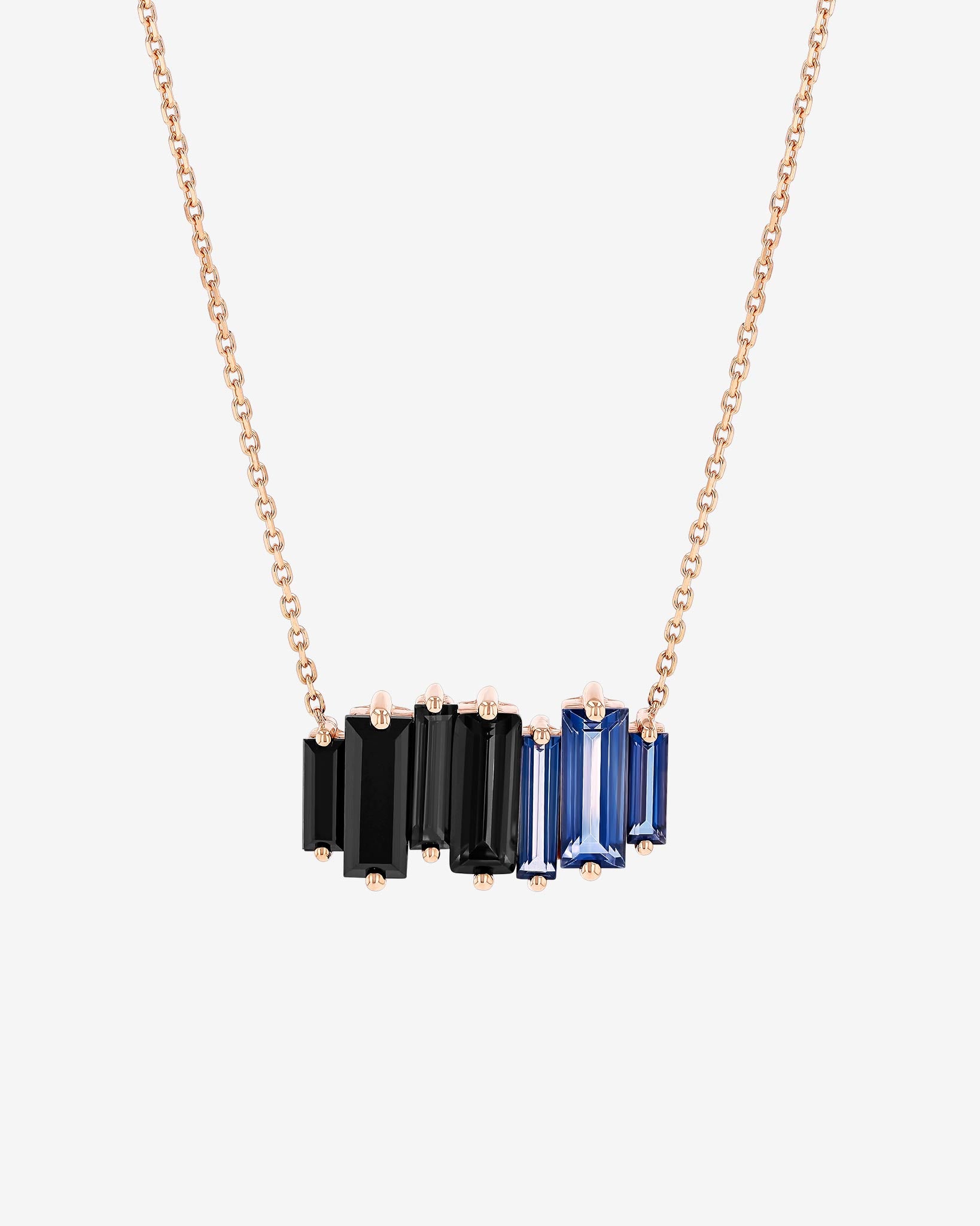 Kalan By Suzanne Kalan Amalfi Reborn Dark Blue Ombre Stacker Pendant in 14k rose gold