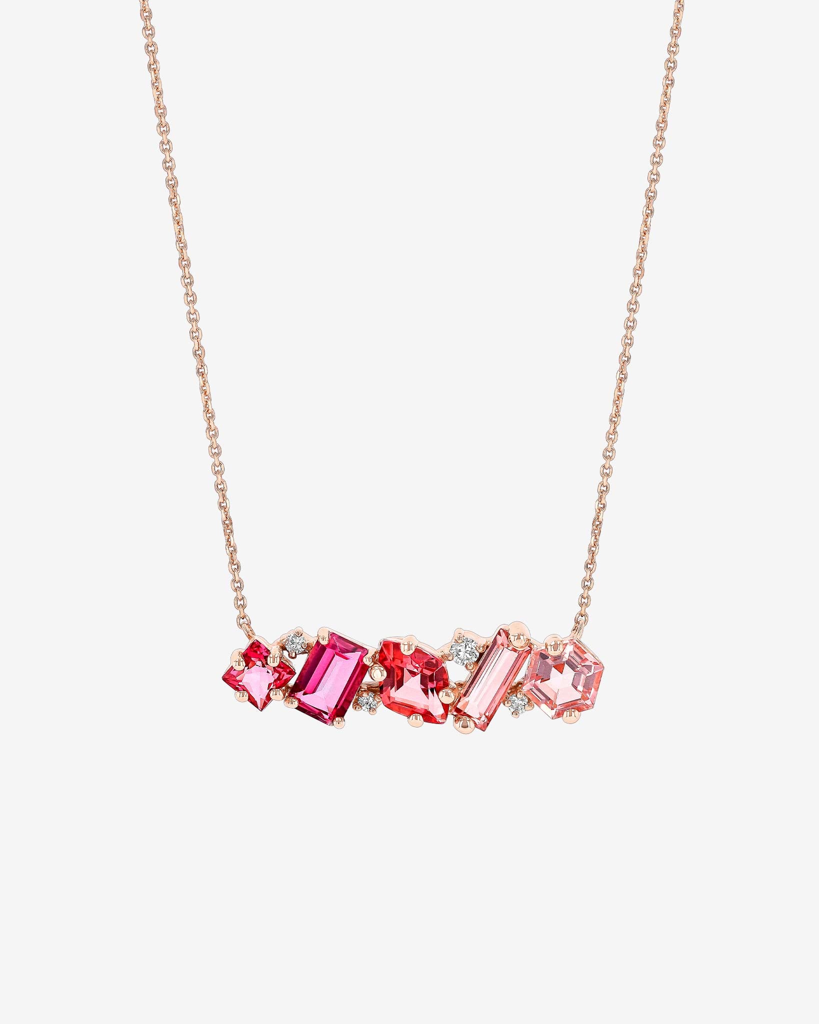 Kalan By Suzanne Kalan Nadima Blend Red Ombre Bar Pendant in 14k rose gold