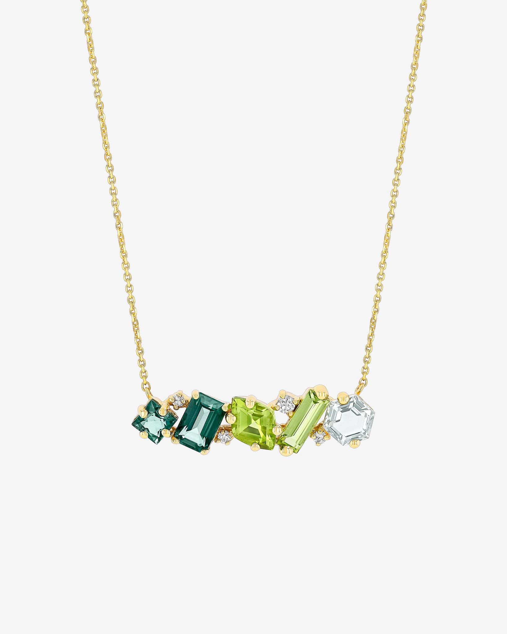 Kalan By Suzanne Kalan Nadima Blend Green Ombre Bar Pendant in 14k yellow gold