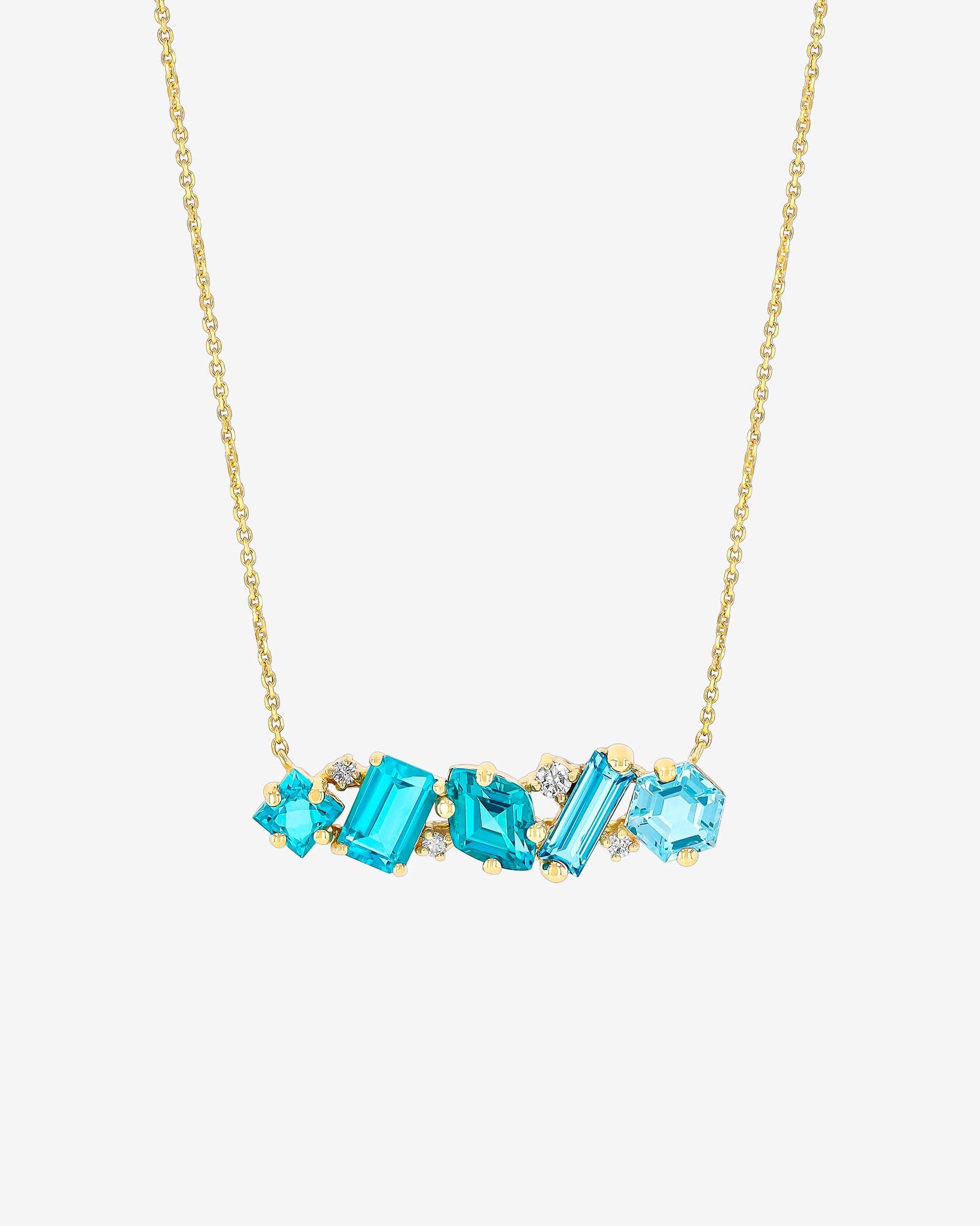 Kalan By Suzanne Kalan Nadima Blend Blue Mix Bar Pendant in 14k yellow gold