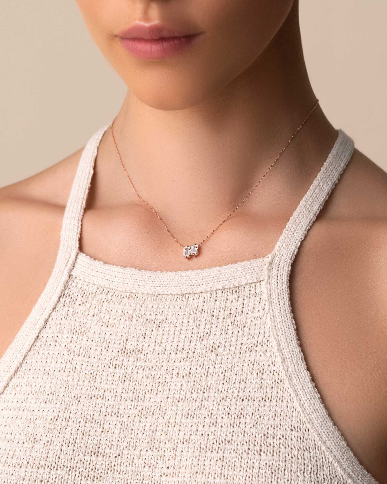 Kalan By Suzanne Kalan Ann White Topaz Mini Pendant in 14k rose gold