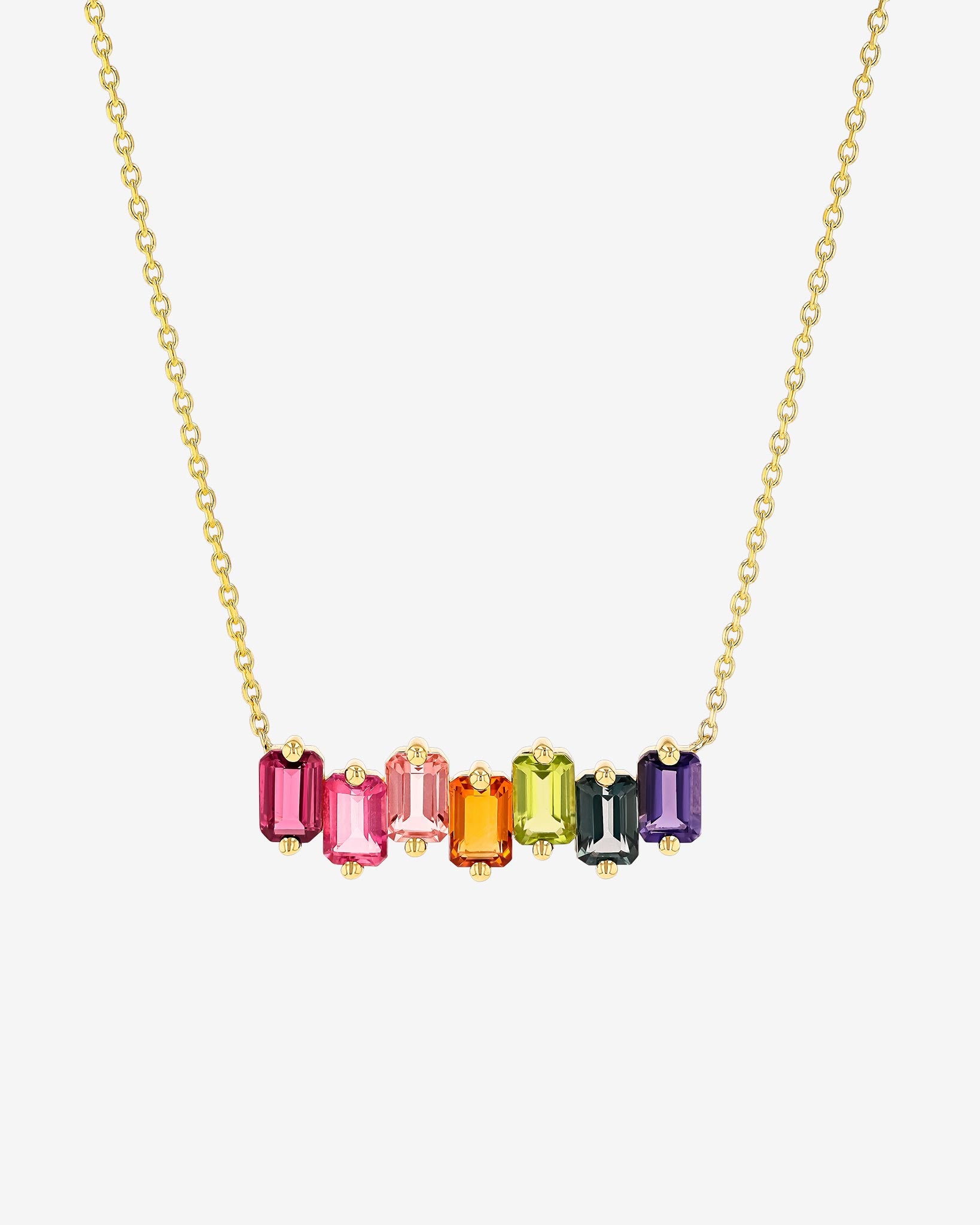 Kalan By Suzanne Kalan Ann Rainbow Bar Pendant in 14k yellow gold