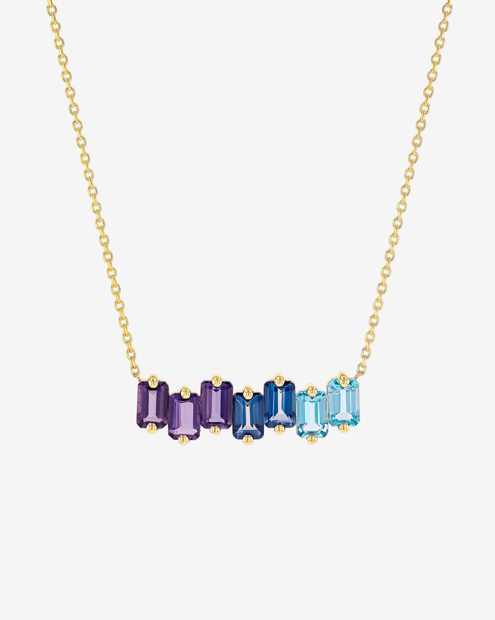 Kalan By Suzanne Kalan Ann Blue Ombre Bar Pendant in 14k yellow gold