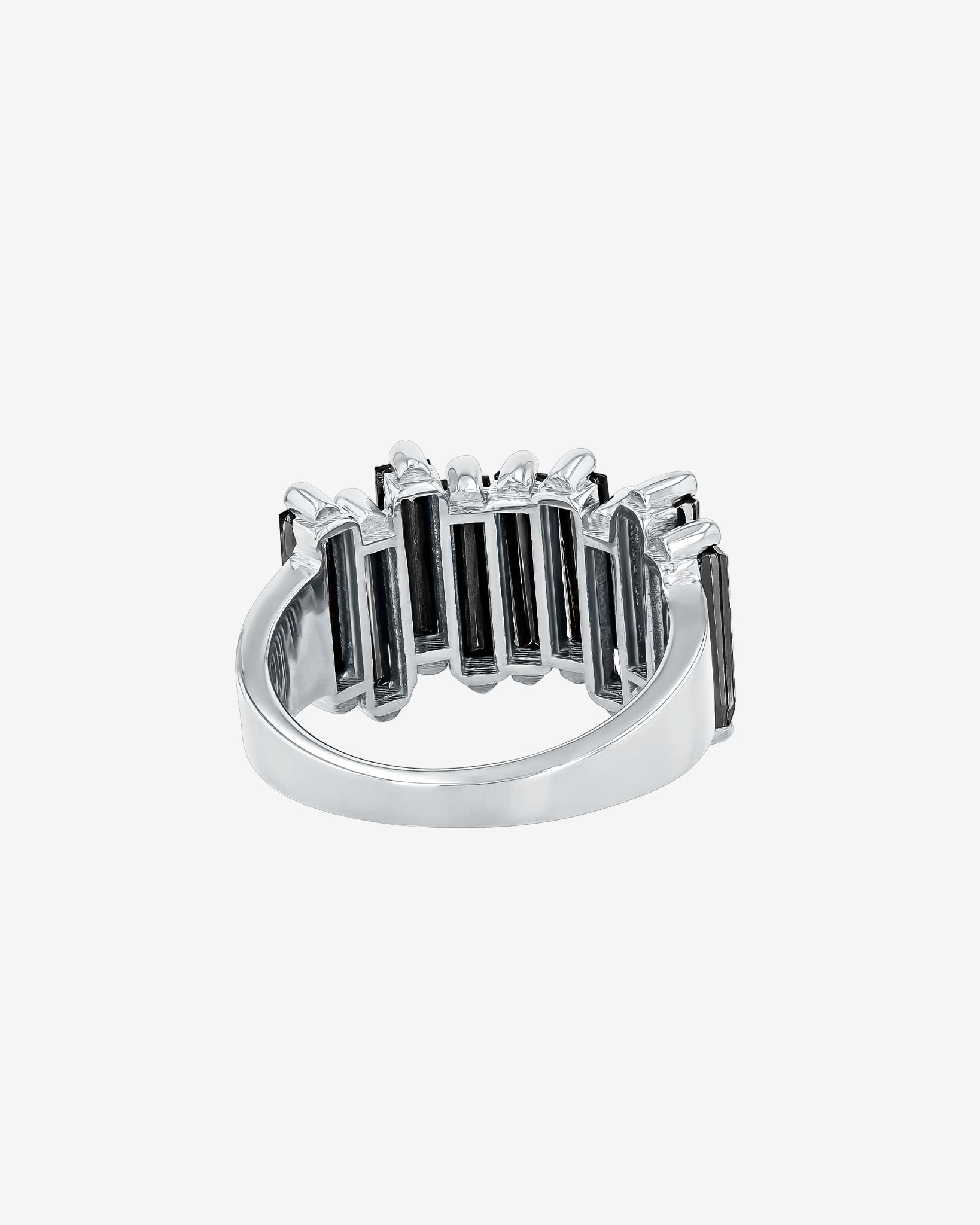 Kalan By Suzanne Kalan Amalfi Black Night Quartz Stacker Half Band in 14k white gold