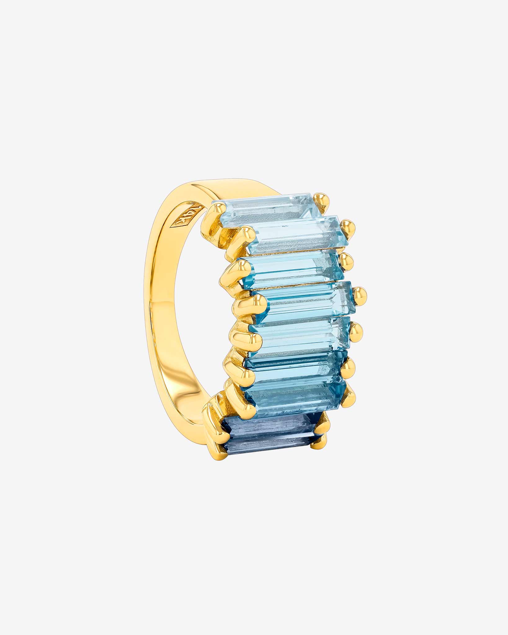 Kalan By Suzanne Kalan Amalfi Blue Ombre Stacker Half Band in 14k yellow gold