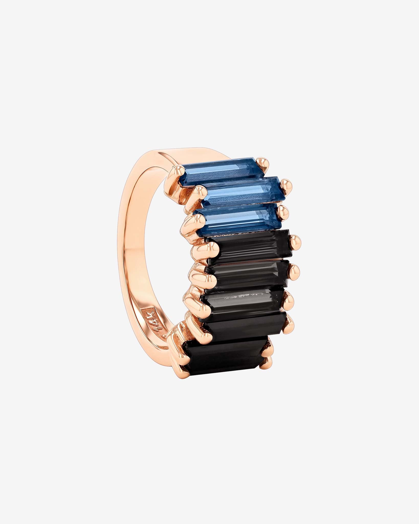 Kalan By Suzanne Kalan Amalfi Dark Blue Ombre Stacker Half Band in 14k rose gold