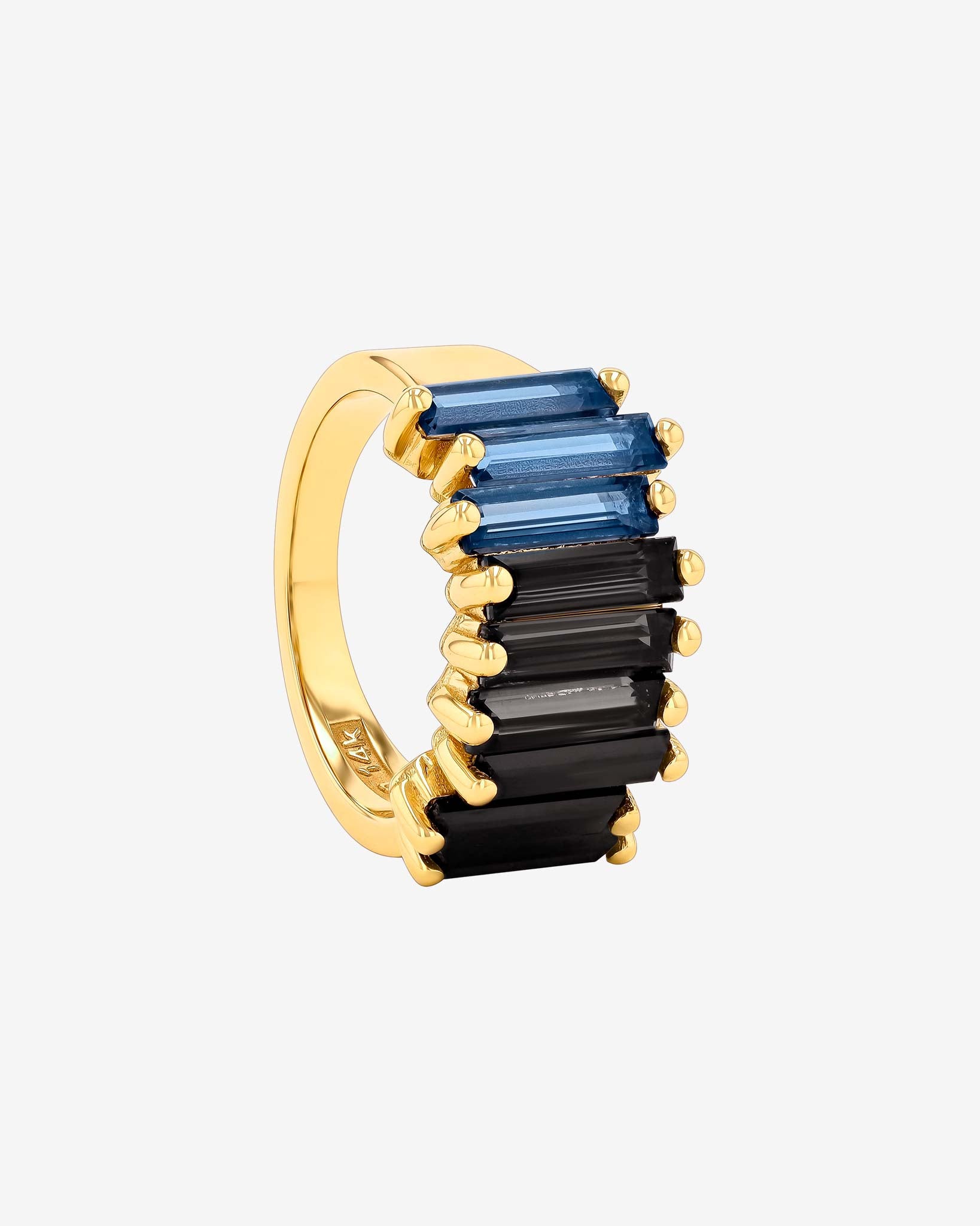 Kalan By Suzanne Kalan Amalfi Dark Blue Ombre Stacker Half Band in 14k yellow gold