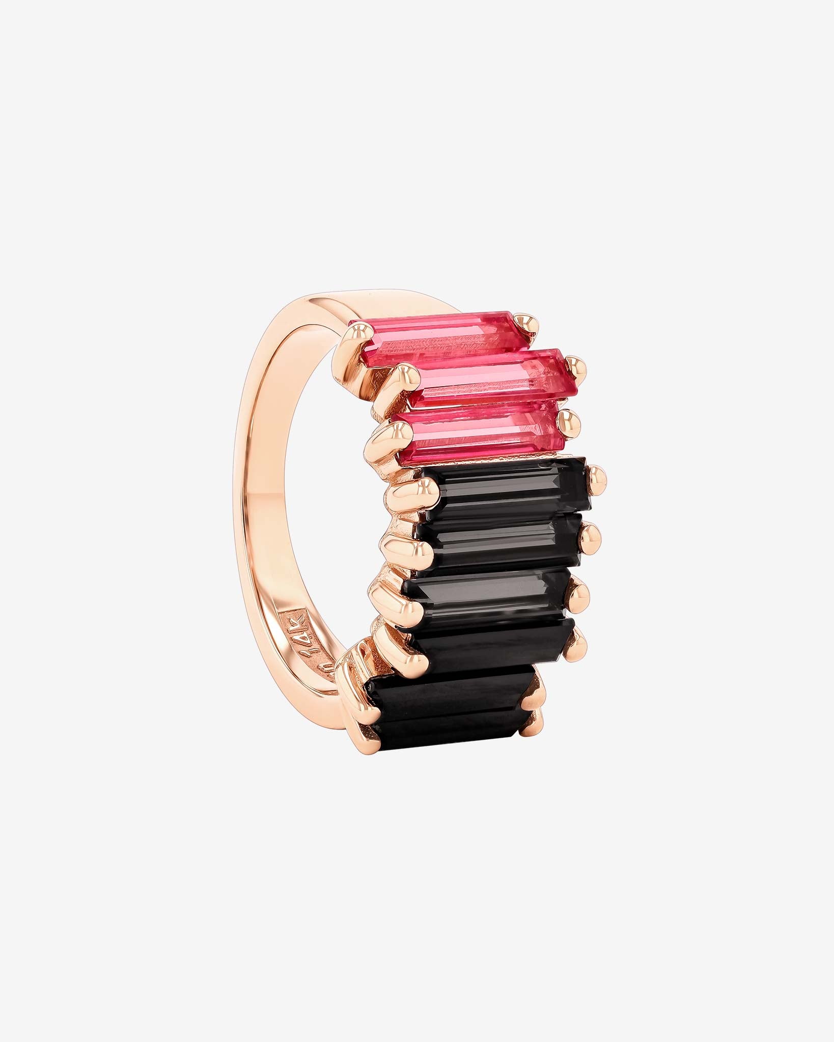 Kalan By Suzanne Kalan Amalfi Dark Red Ombre Stacker Half Band in 14k rose gold