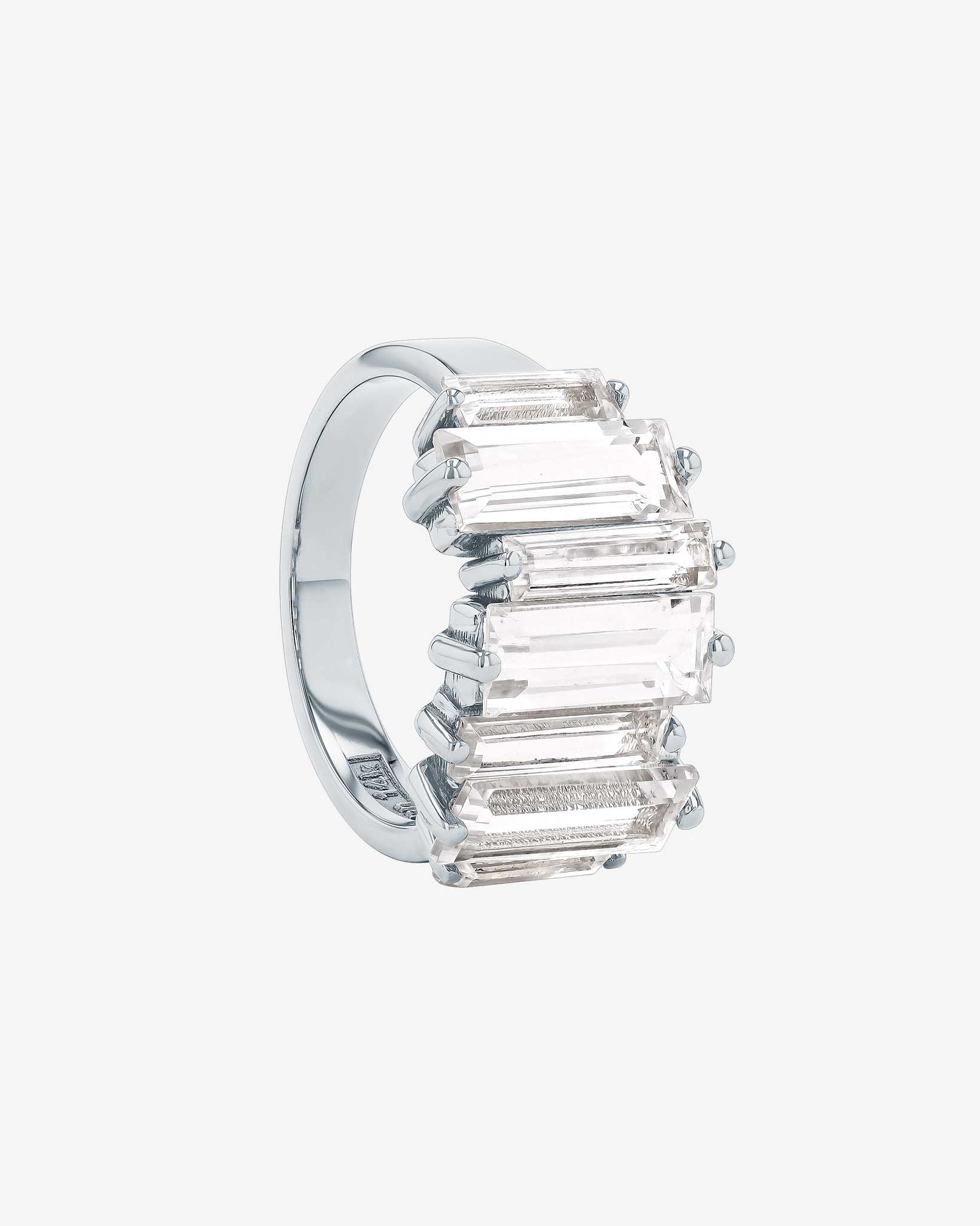 Kalan By Suzanne Kalan Amalfi Reborn White Topaz Stacker Half Band in 14k white gold