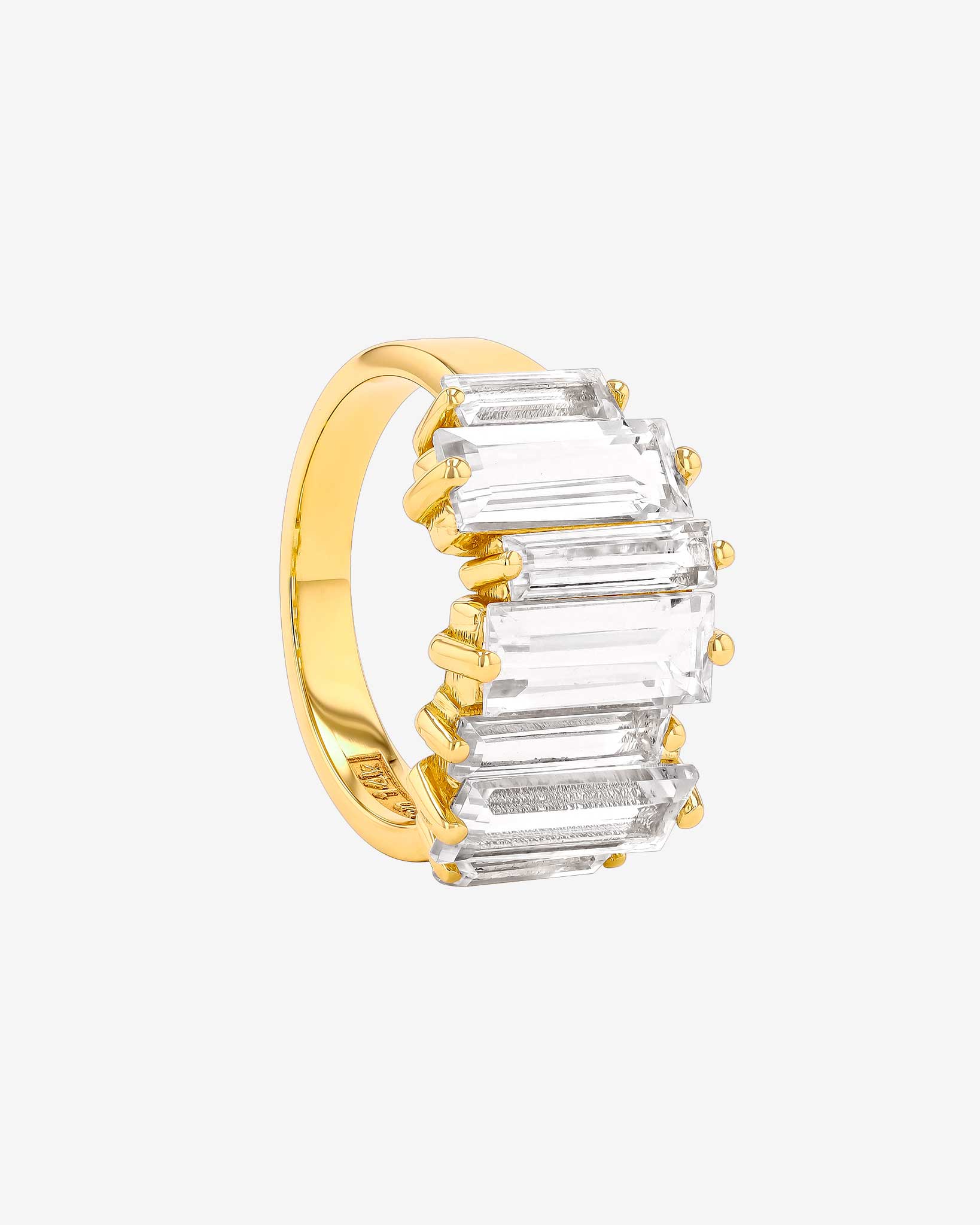 Kalan By Suzanne Kalan Amalfi Reborn White Topaz Stacker Half Band in 14k yellow gold