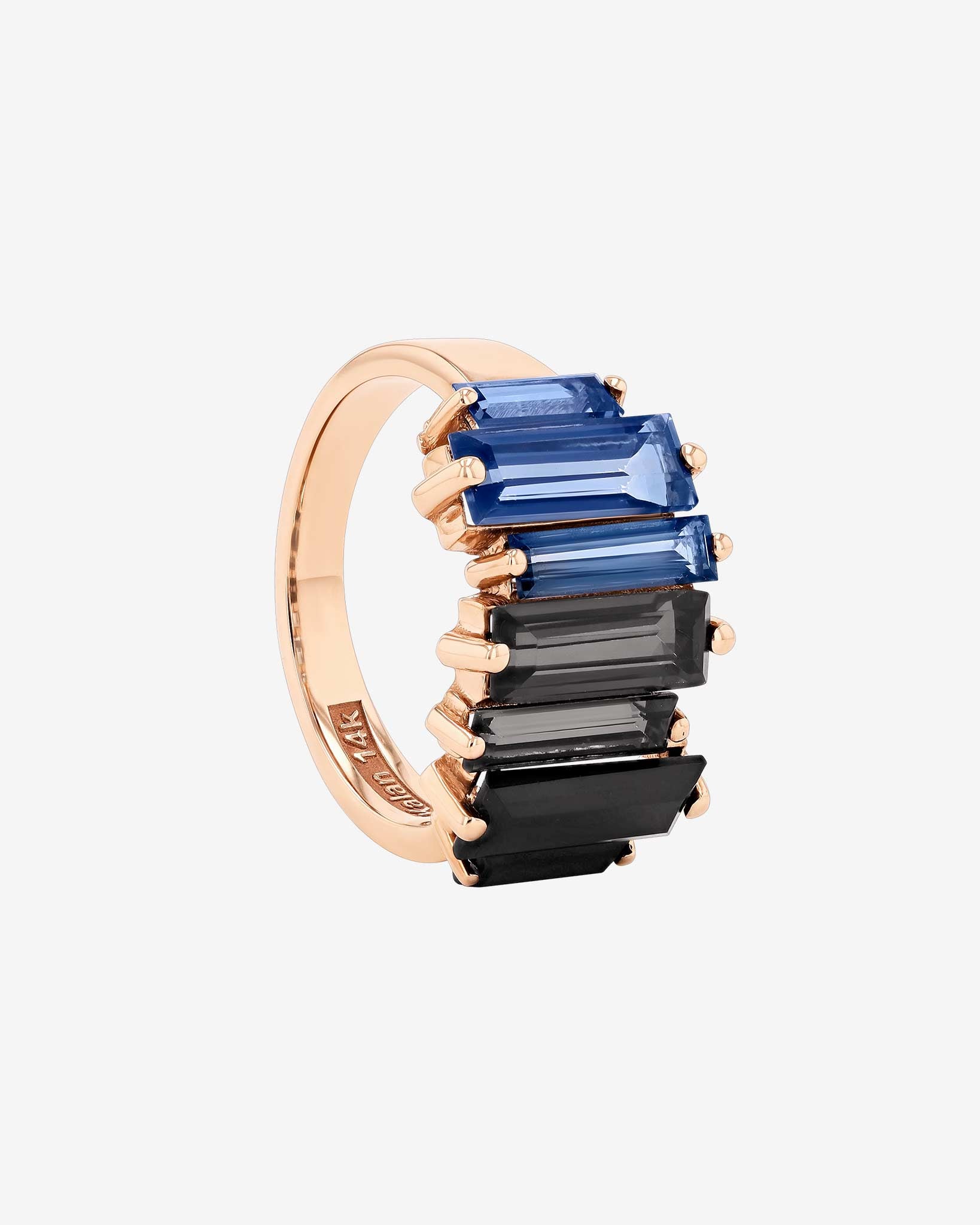 Kalan By Suzanne Kalan Amalfi Reborn Dark Blue Ombre Stacker Half Band in 14k rose gold