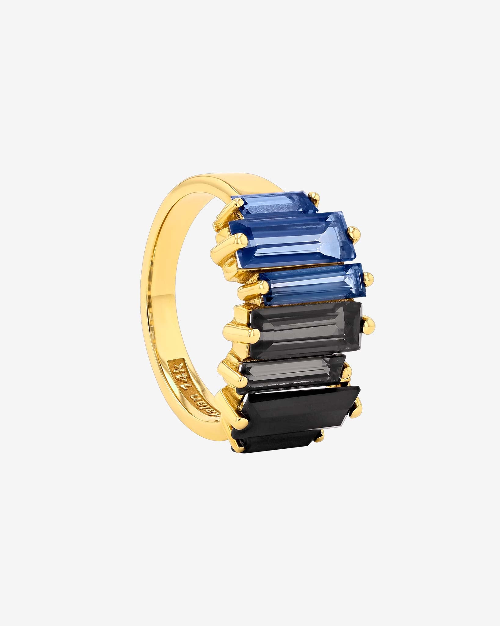 Kalan By Suzanne Kalan Amalfi Reborn Dark Blue Ombre Stacker Half Band in 14k yellow gold