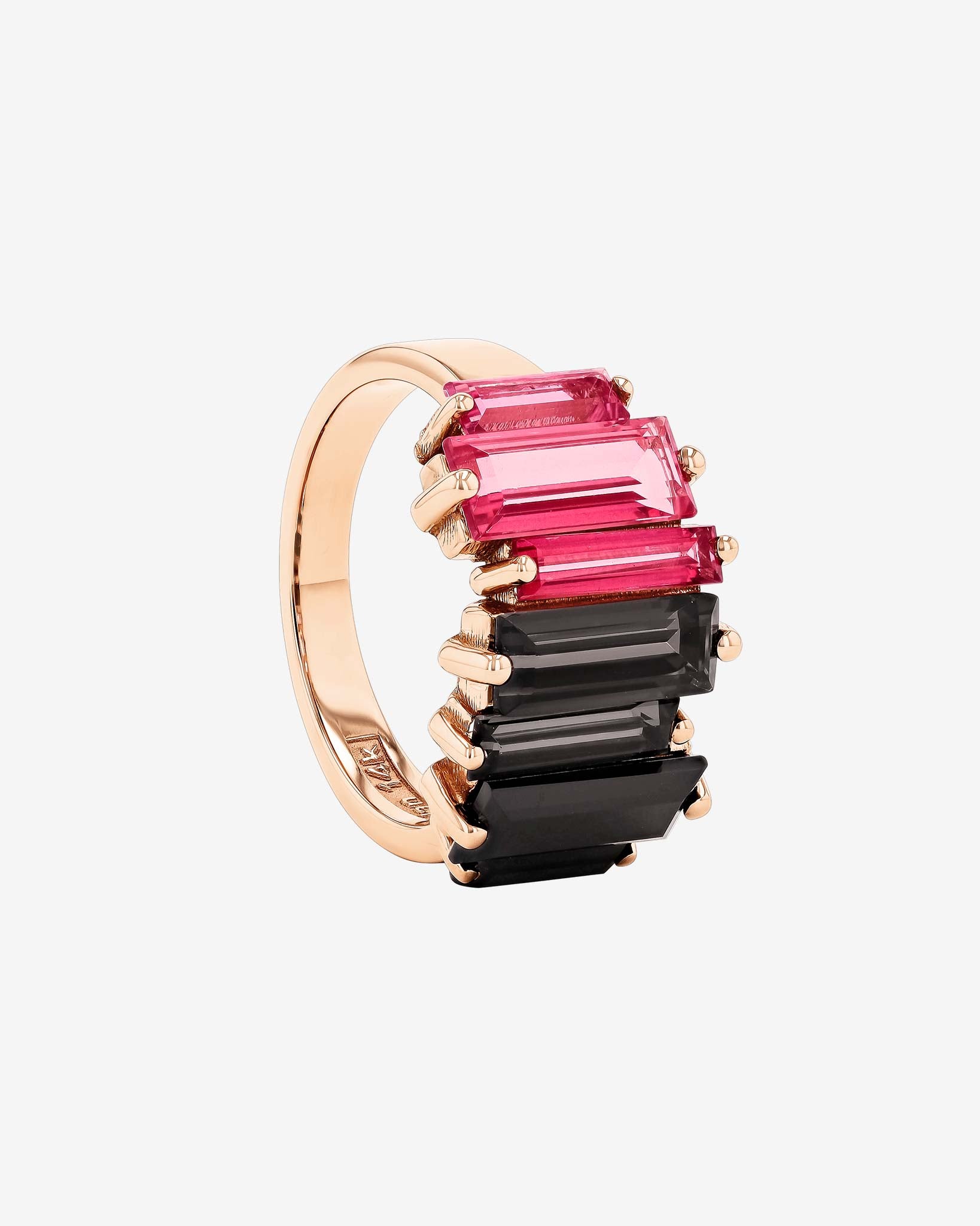 Kalan By Suzanne Kalan Amalfi Reborn Dark Red Ombre Stacker Half Band in 14k rose gold