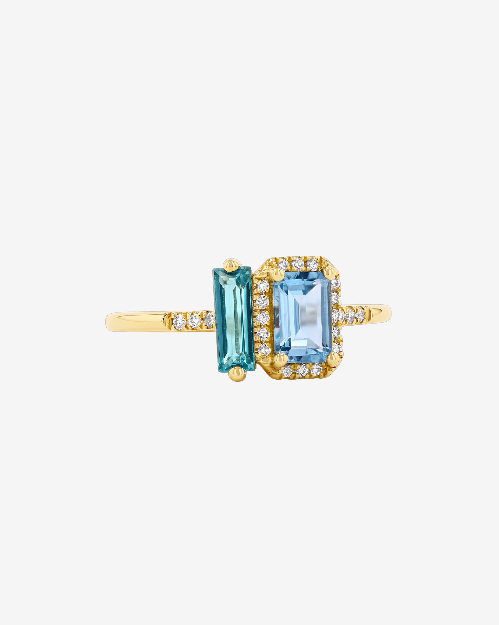 Kalan By Suzanne Kalan Grace Blue Mix Toi Et Moi Ring in 14k yellow gold
