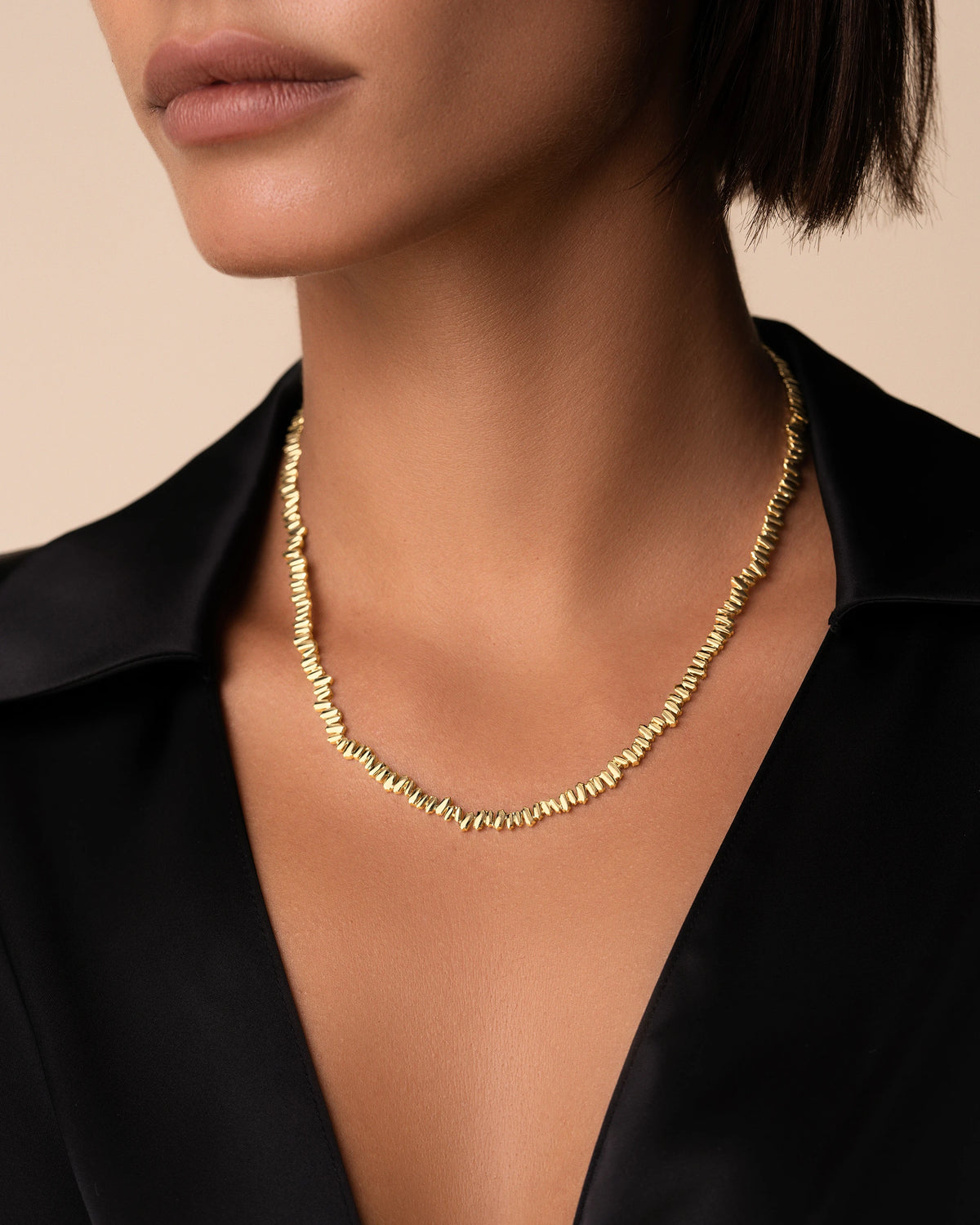 Suzanne Kalan Golden Tennis Necklace in 18k yellow gold