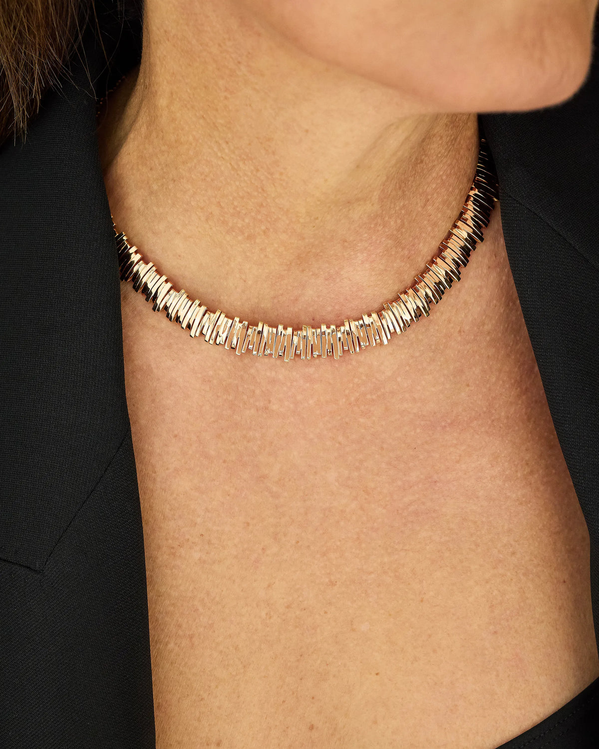 Suzanne Kalan Classic Gold Tennis Necklace in 18k rose gold