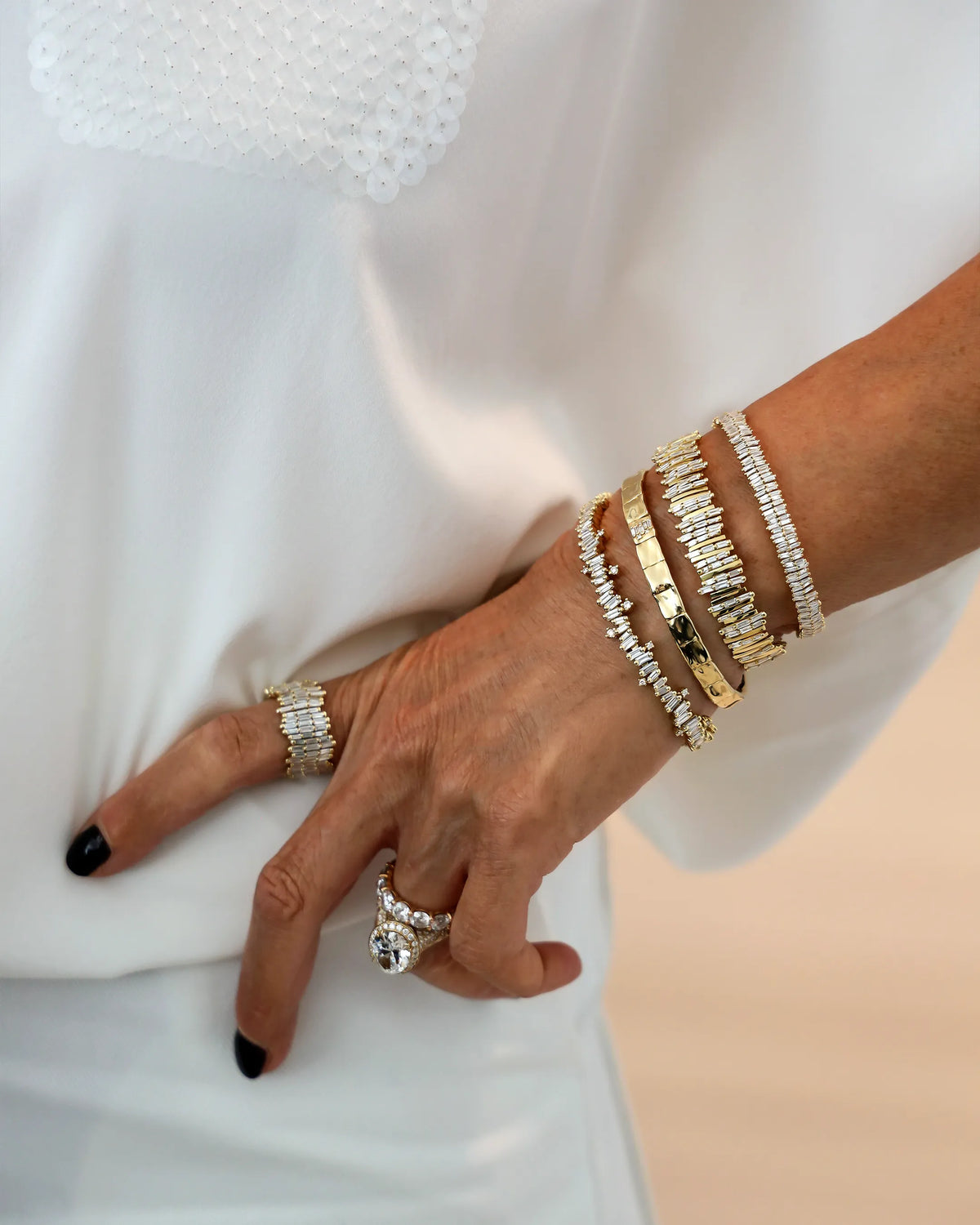 Suzanne Kalan Gilded Diamond Bangle in 18k yellow gold