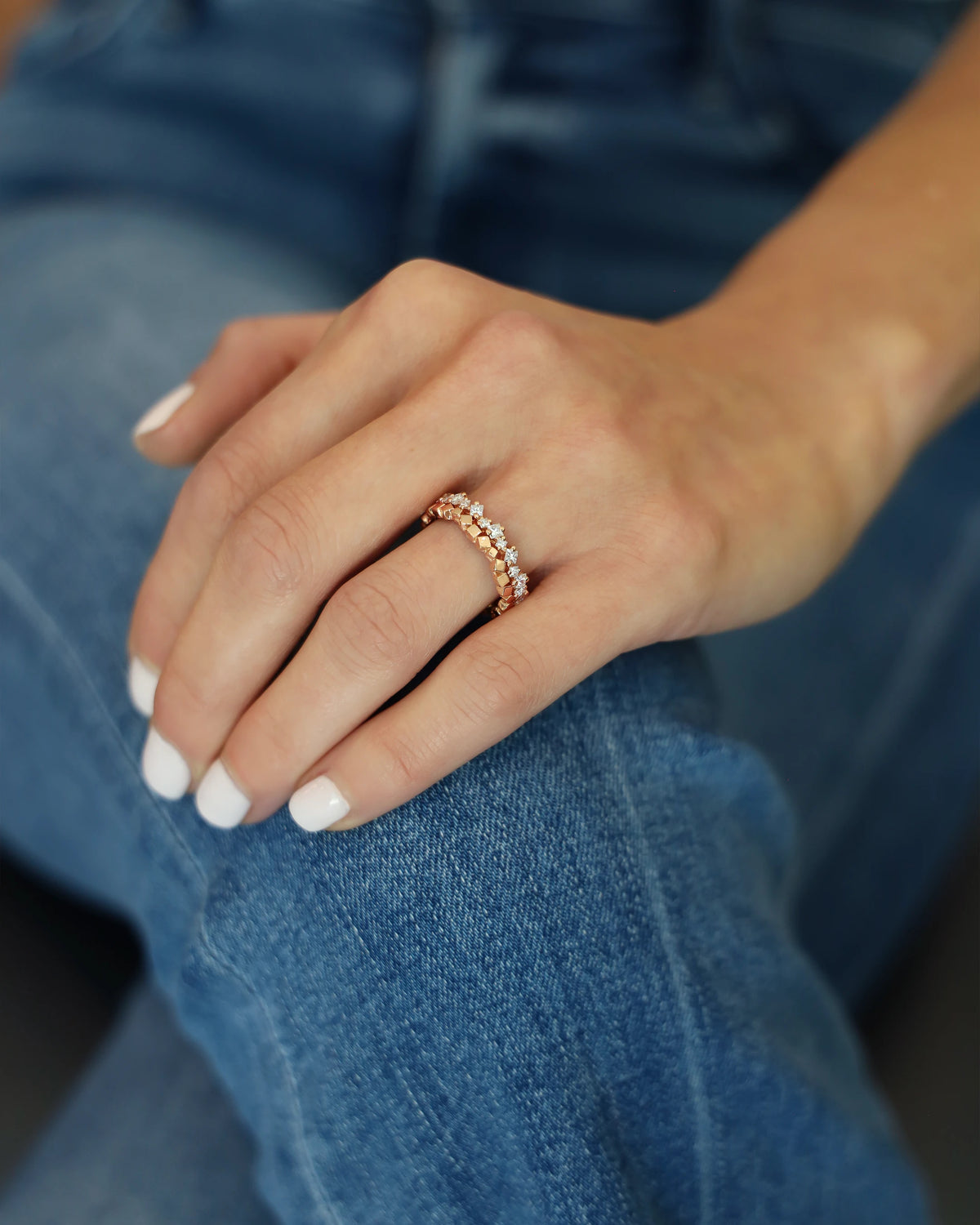 Suzanne Kalan Golden Mini Diamond Eternity Band in 18k rose gold