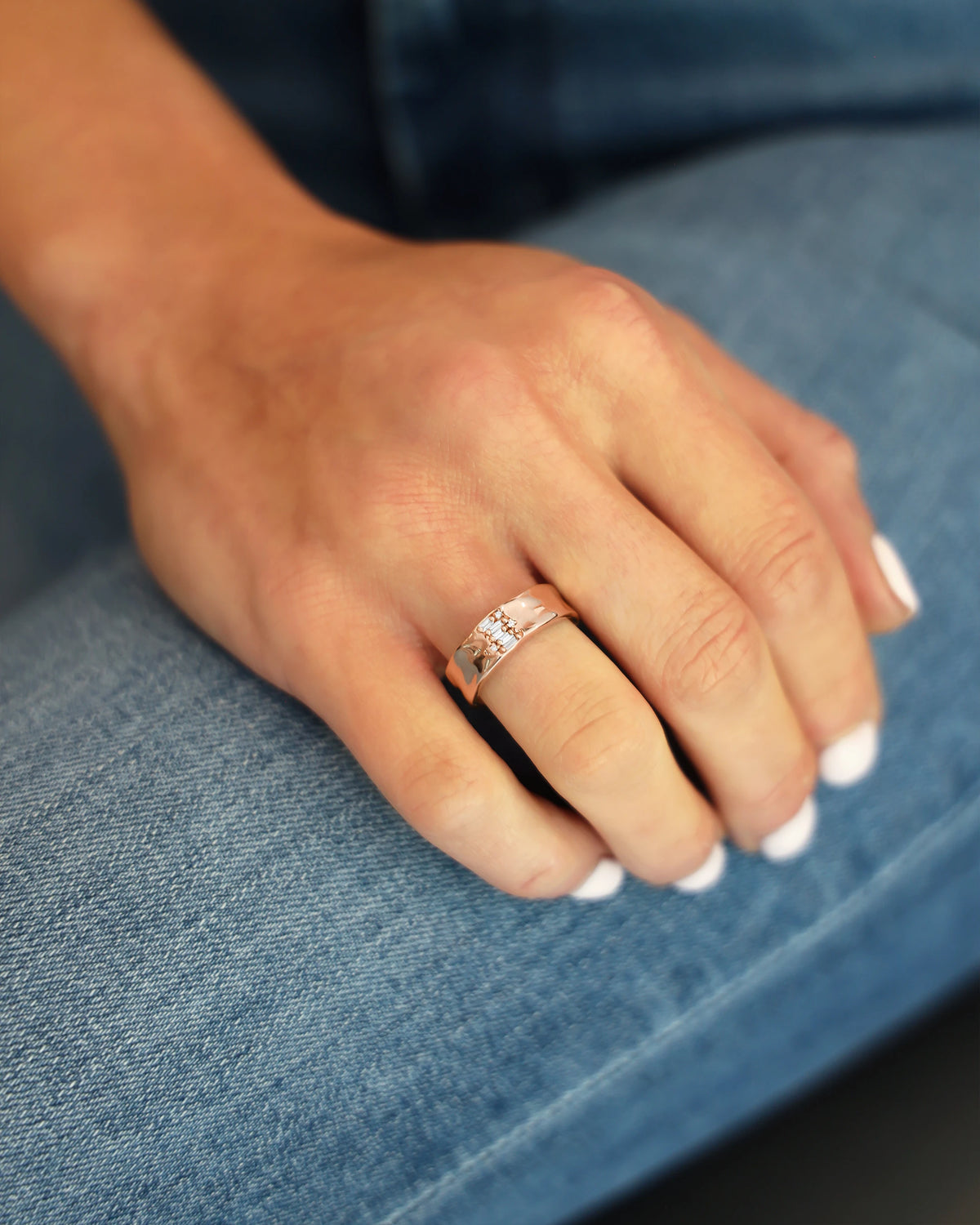 Suzanne Kalan Gilded Diamond Mini Band in 18k rose gold