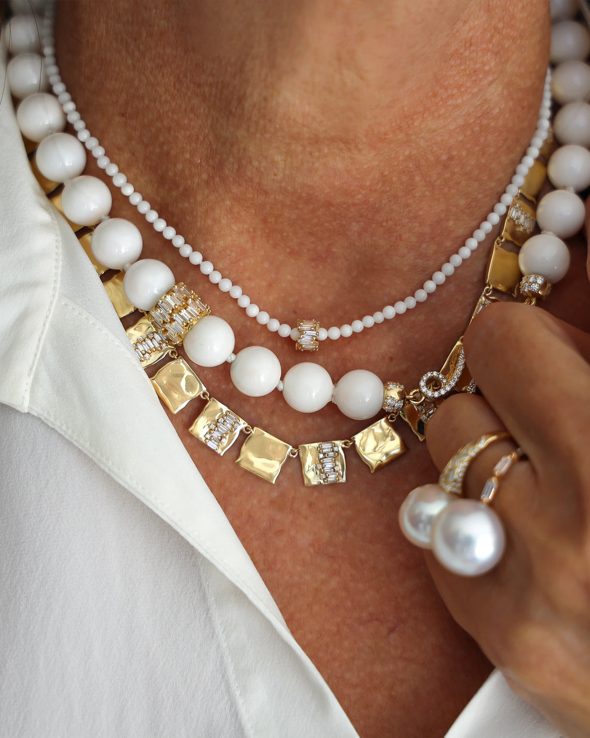 Gilded Diamond Riviere Necklace