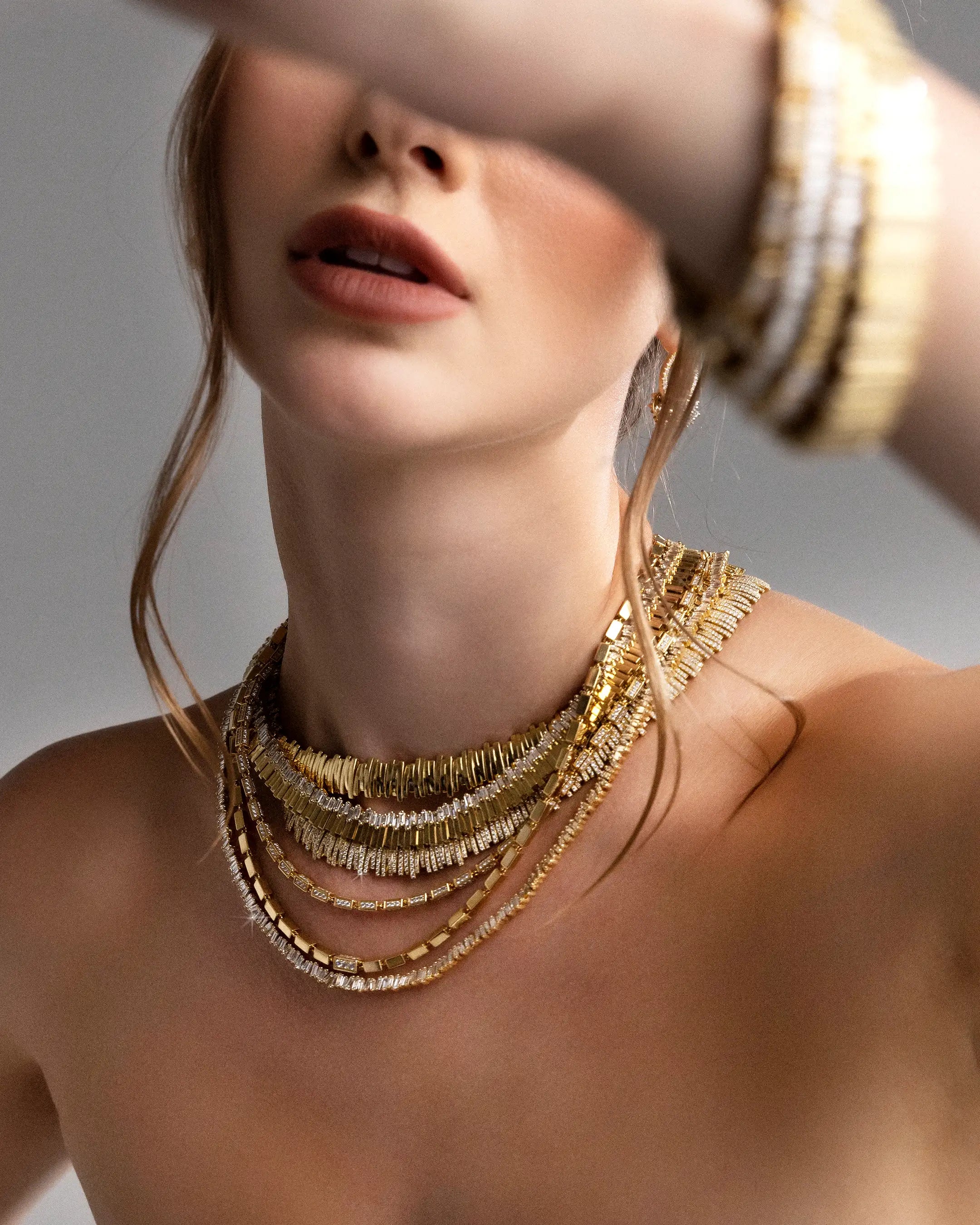 Suzanne Kalan Golden Midi Stacker Diamond Tennis Necklace in 18k yellow gold